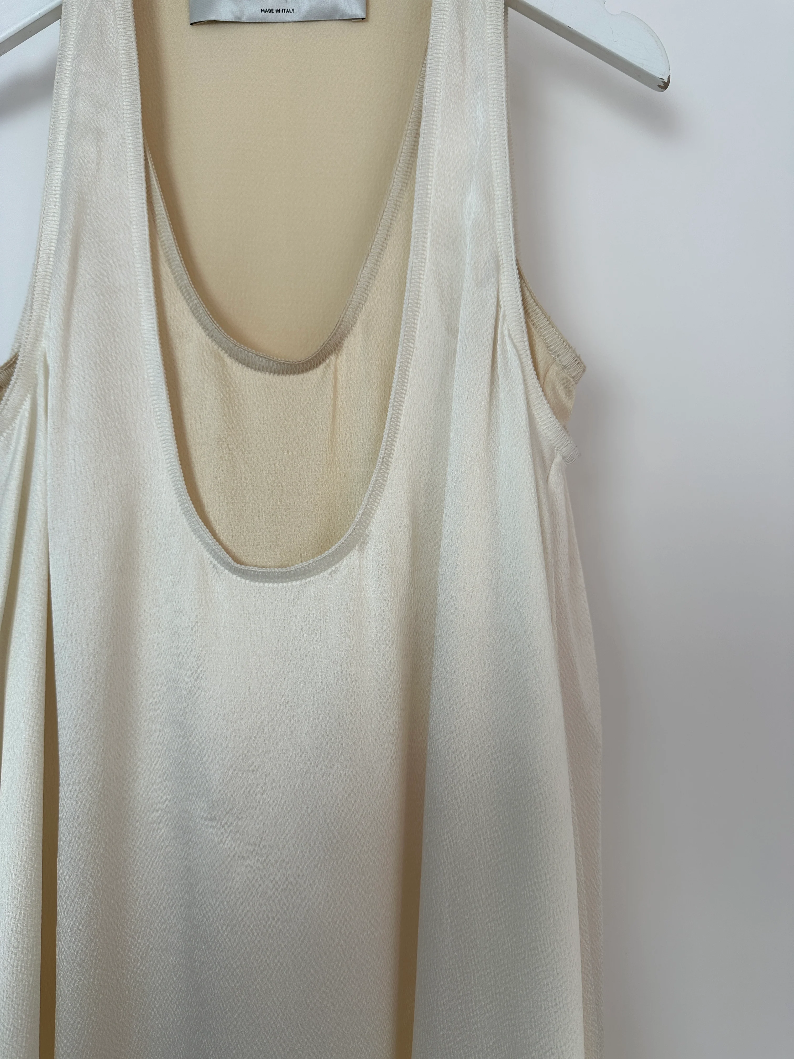 Valentino Satin White Two-Tone Sleeveless Double Layer Midi Dress Size IT 36 (UK 4) - Image 7