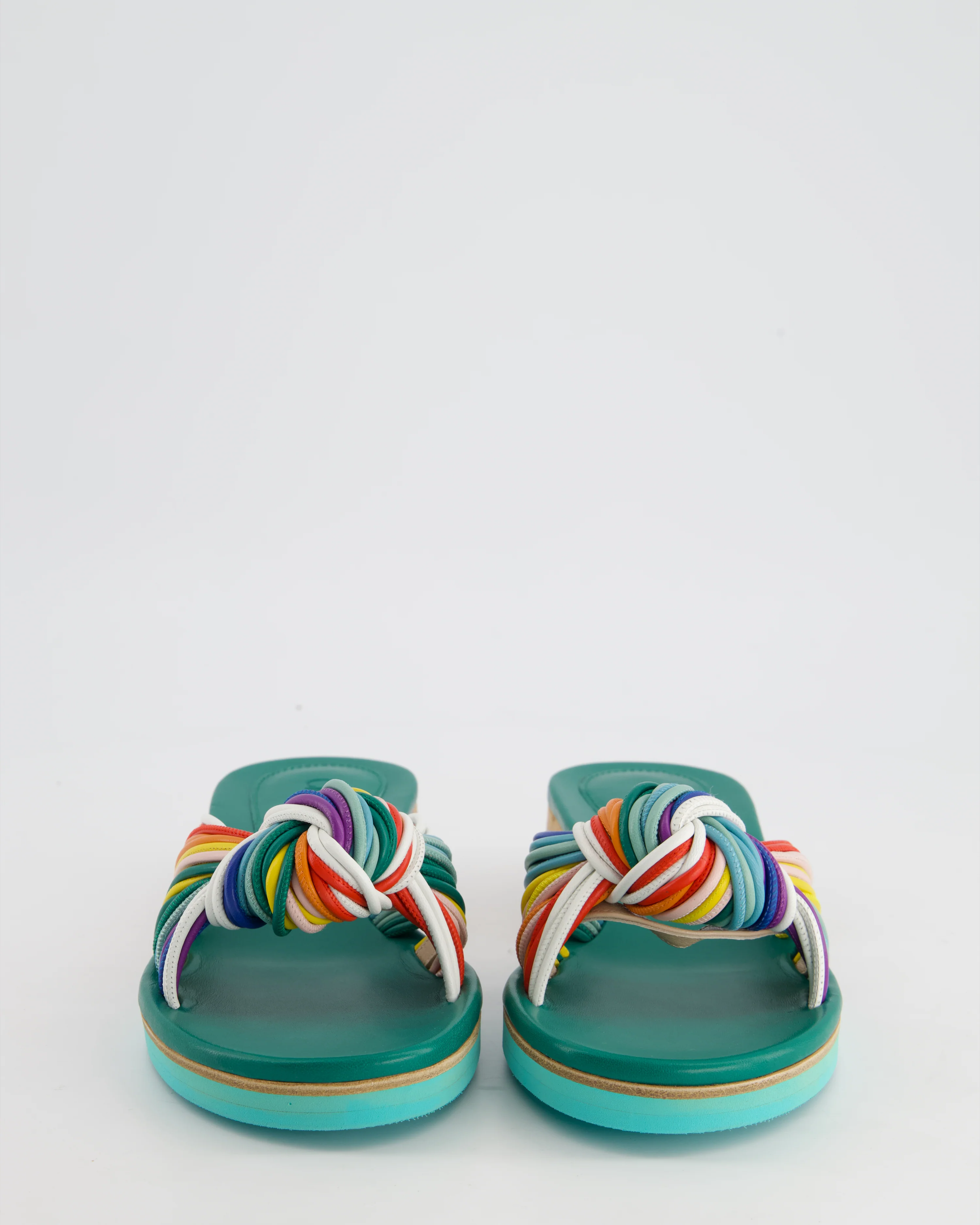 Chloé Multicolour Beach Leather Mules Size EU 38 - Image 3