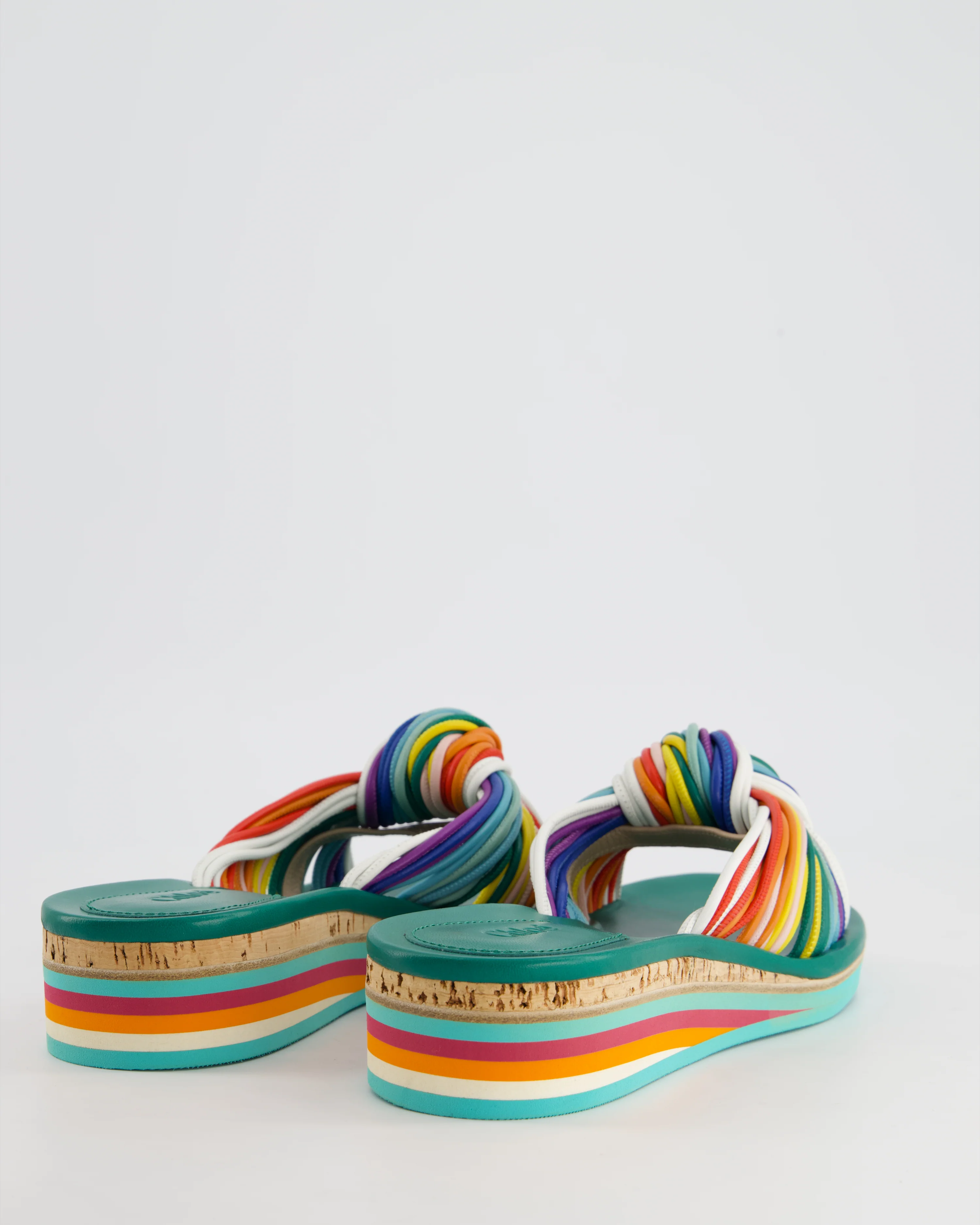 Chloé Multicolour Beach Leather Mules Size EU 38 - Image 4