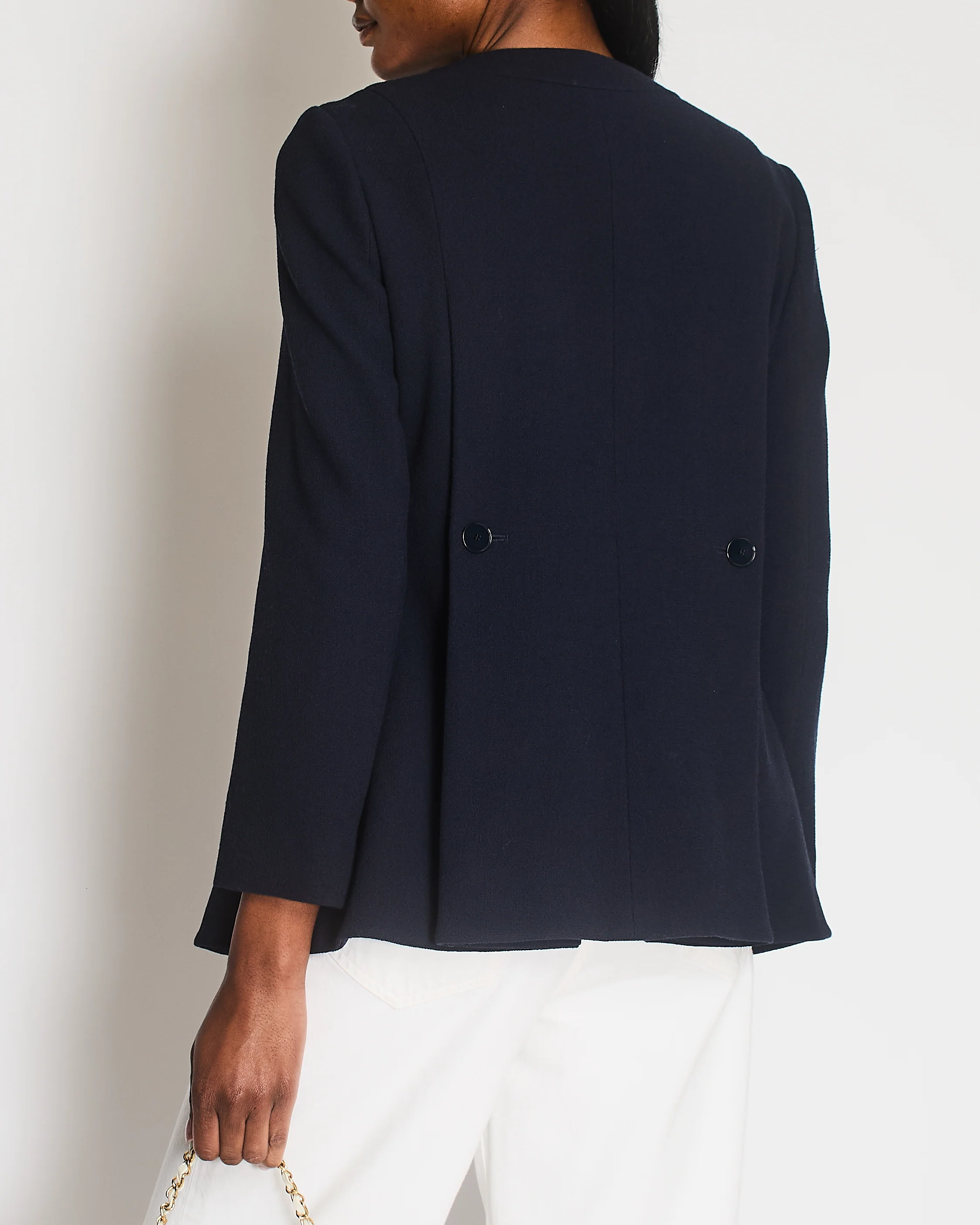 Christian Dior Navy Round Neck Coat with Pocket Detail Size FR 42 (UK 14) - Image 5