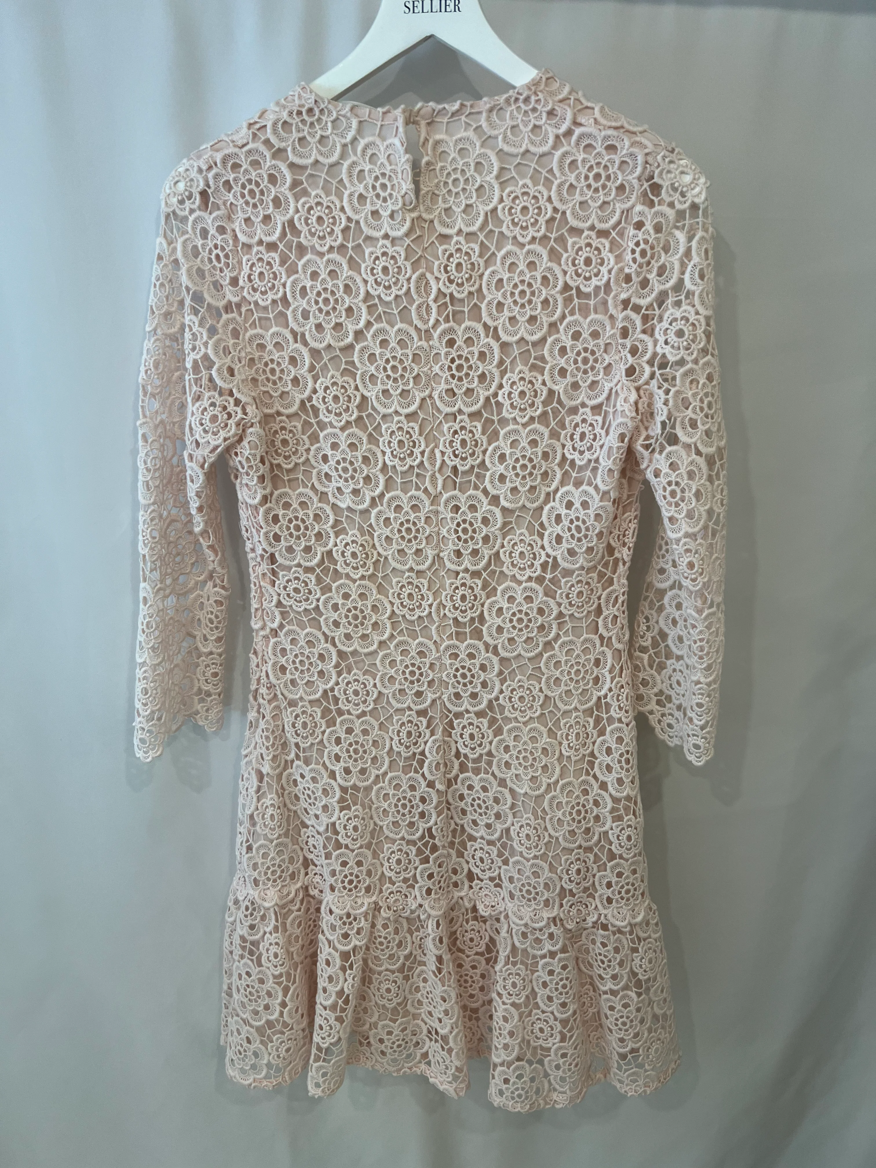 Christian Dior Baby Pink Floral Crochet Mini Dress Size FR 42 (UK 14) - Image 11