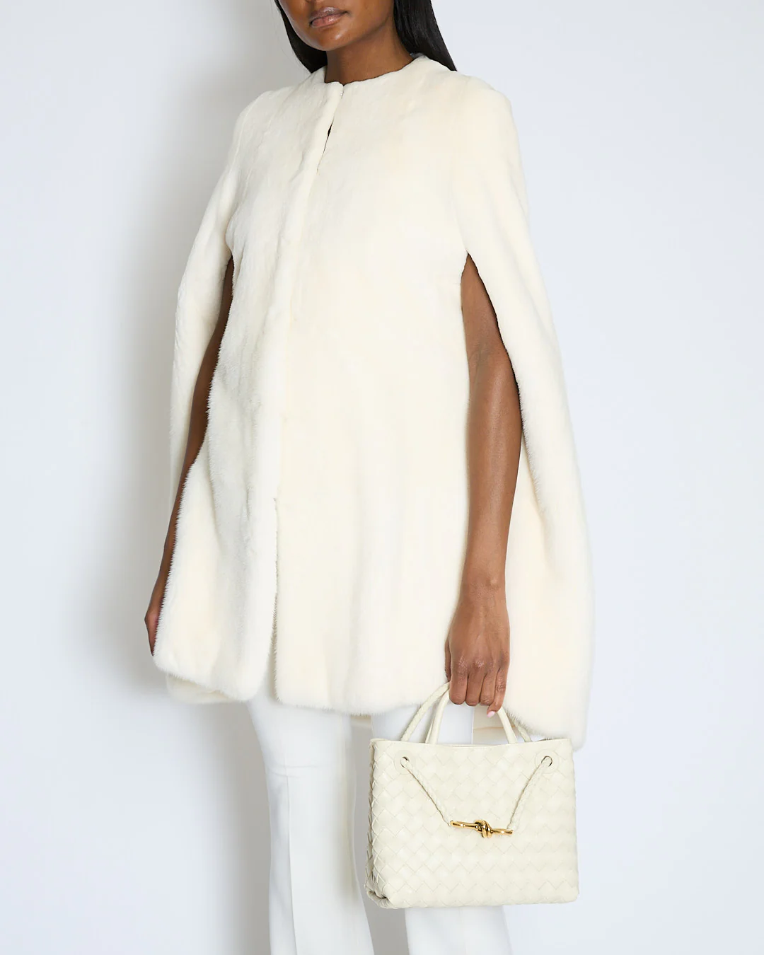 Christian Dior White Mink Fur Cape Coat Size FR 36 (UK 8)