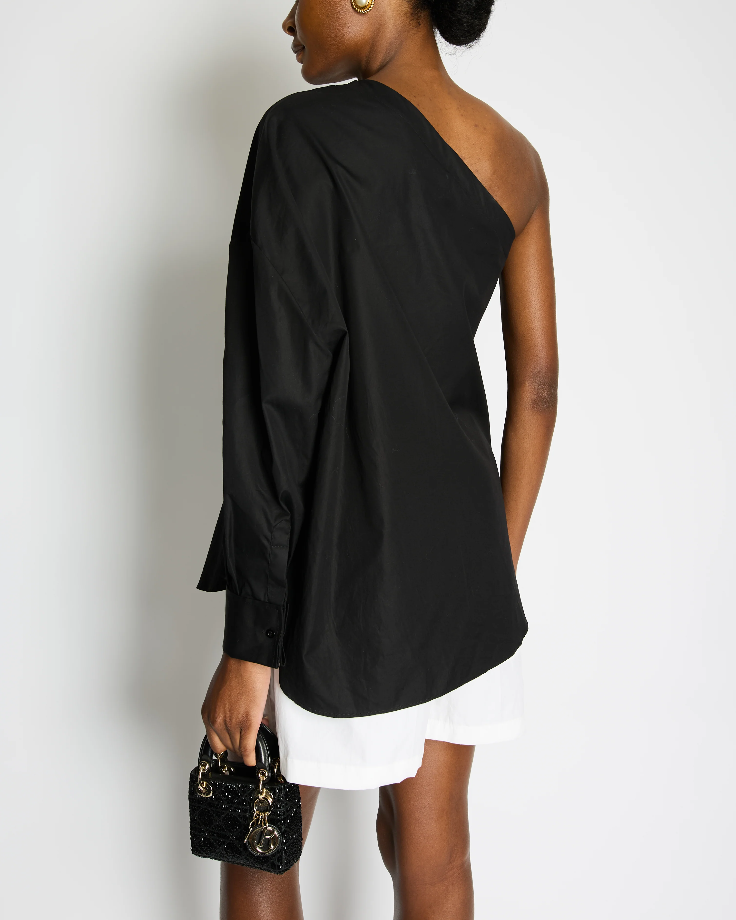 Christian Dior Black Cotton One Sleeve Top FR 38 (UK 10) - Image 2