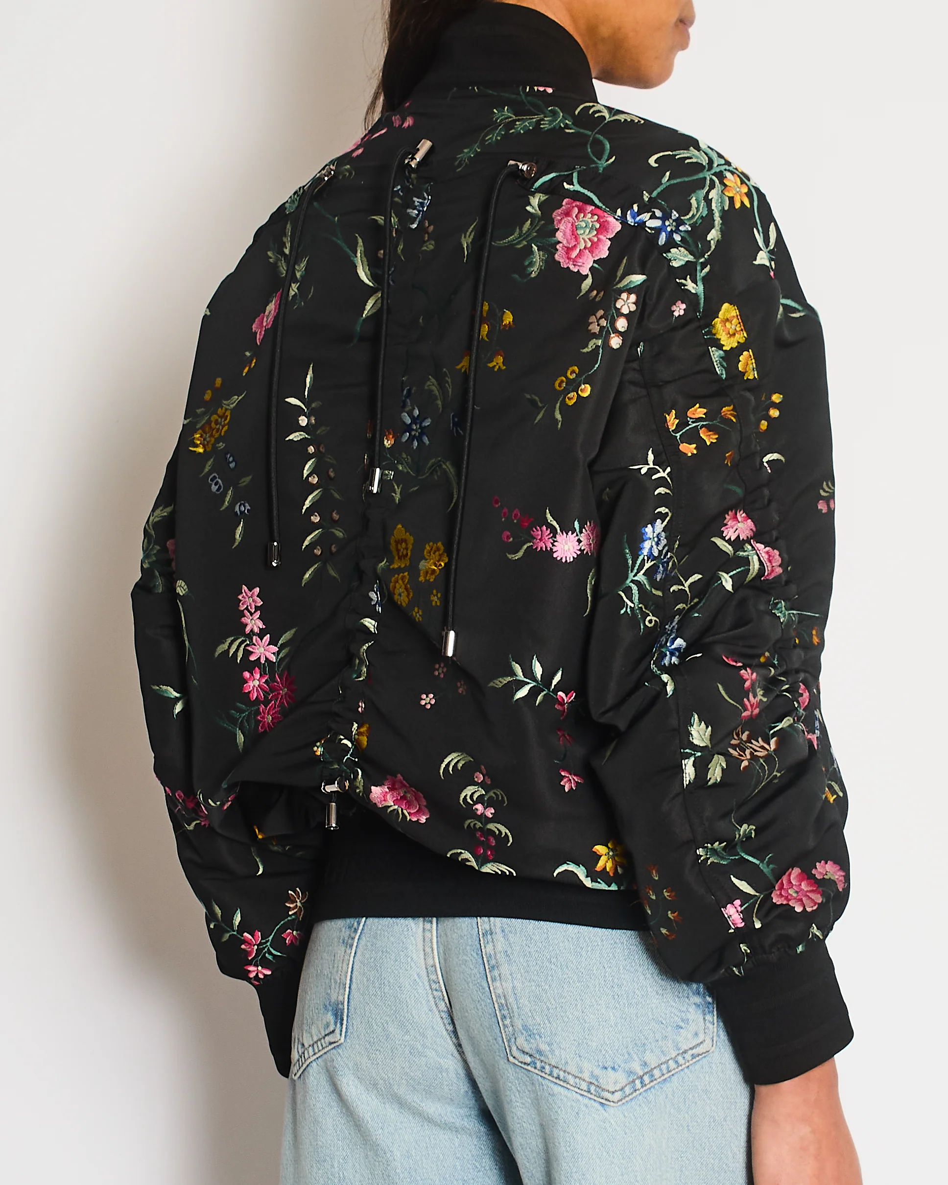 Christian Dior Black Embroidered Bomber Jacket Detail Size FR S-38 (UK 10) - Image 5