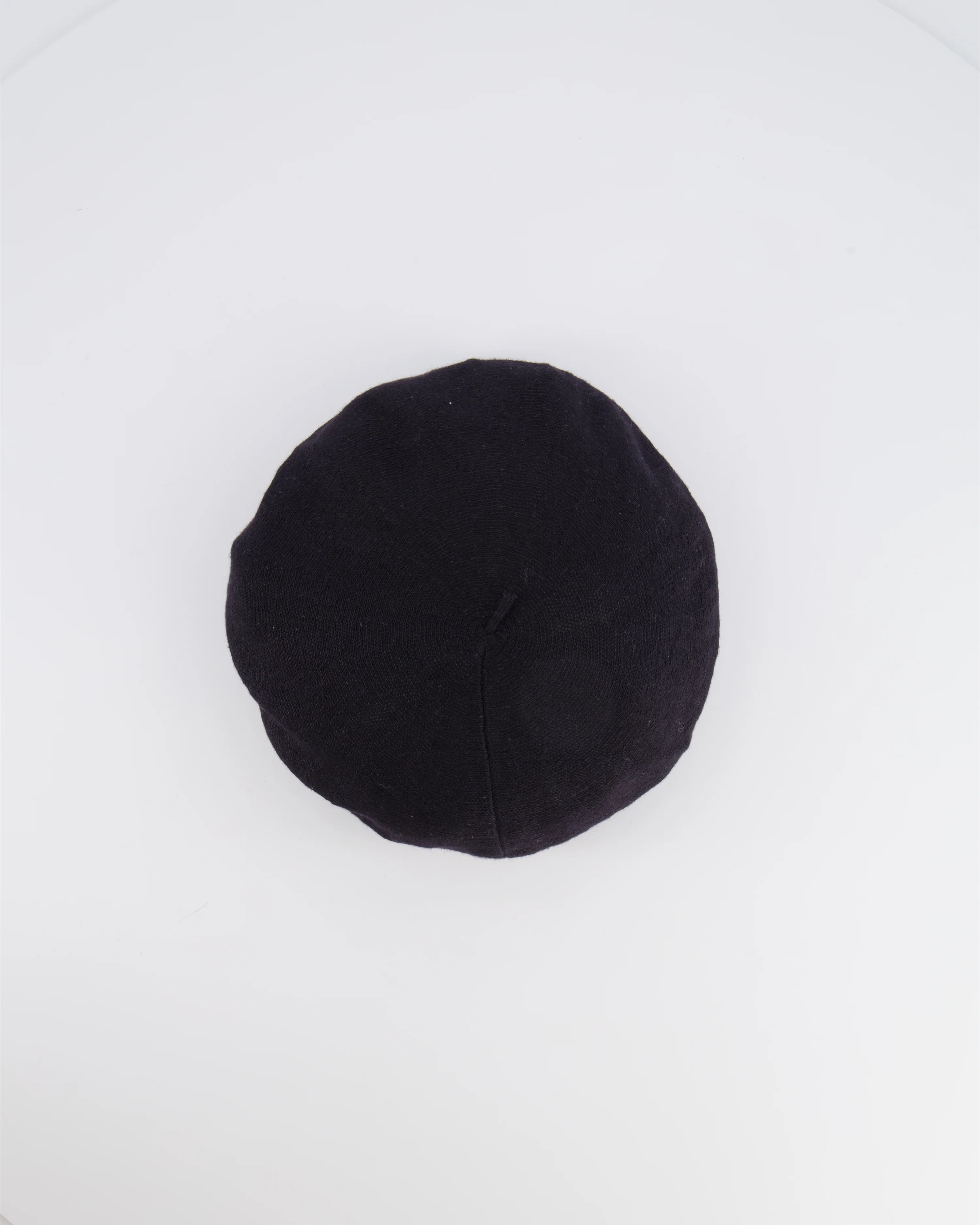 Christian Dior Black Linen Beret Hat with Gold Logo Detail One Size RRP £650 - Image 2