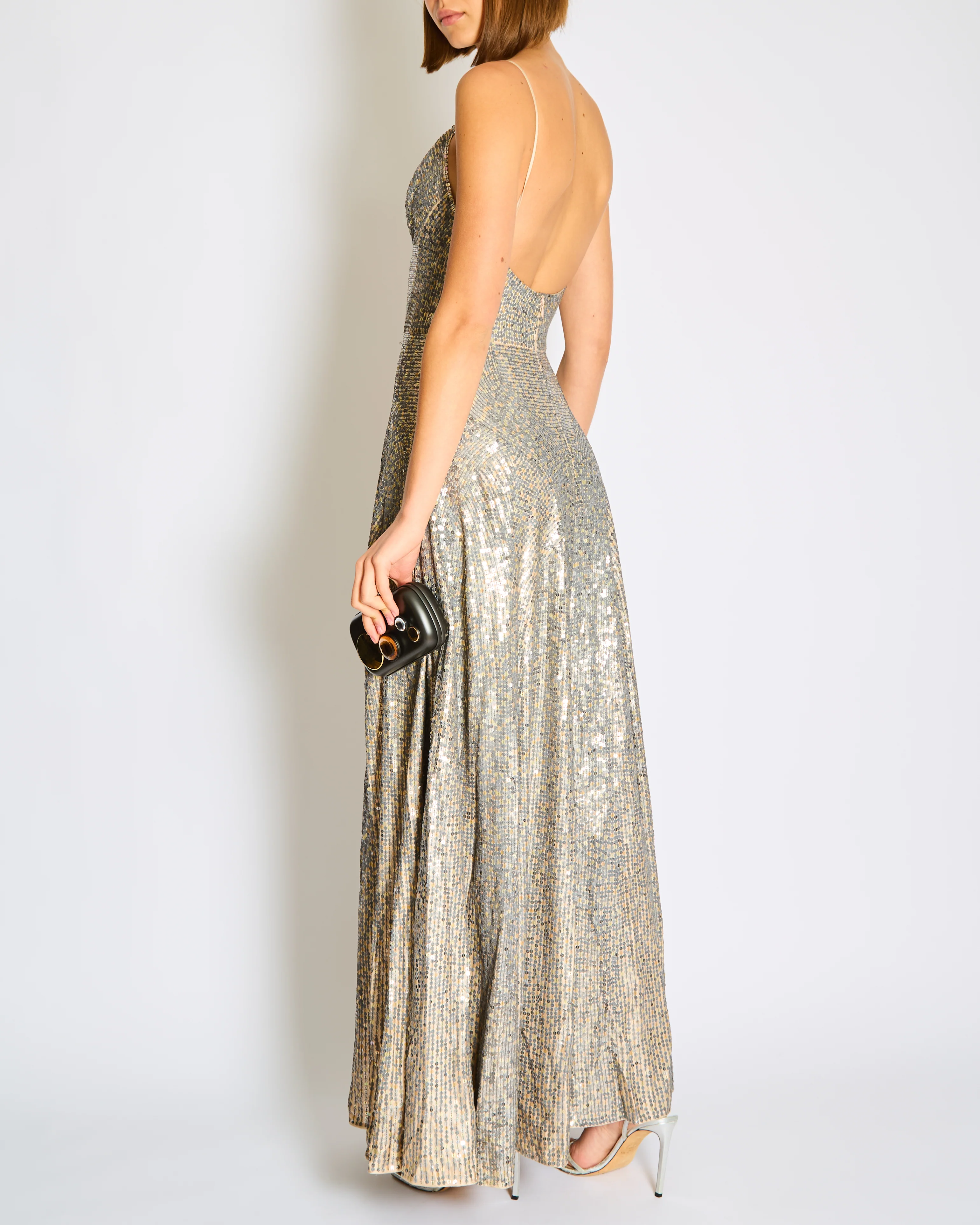 Christian Dior By John Galliano Silver Sequin Strap Long Dress Size FR 36 (UK 8) RRP £7900 - Image 4