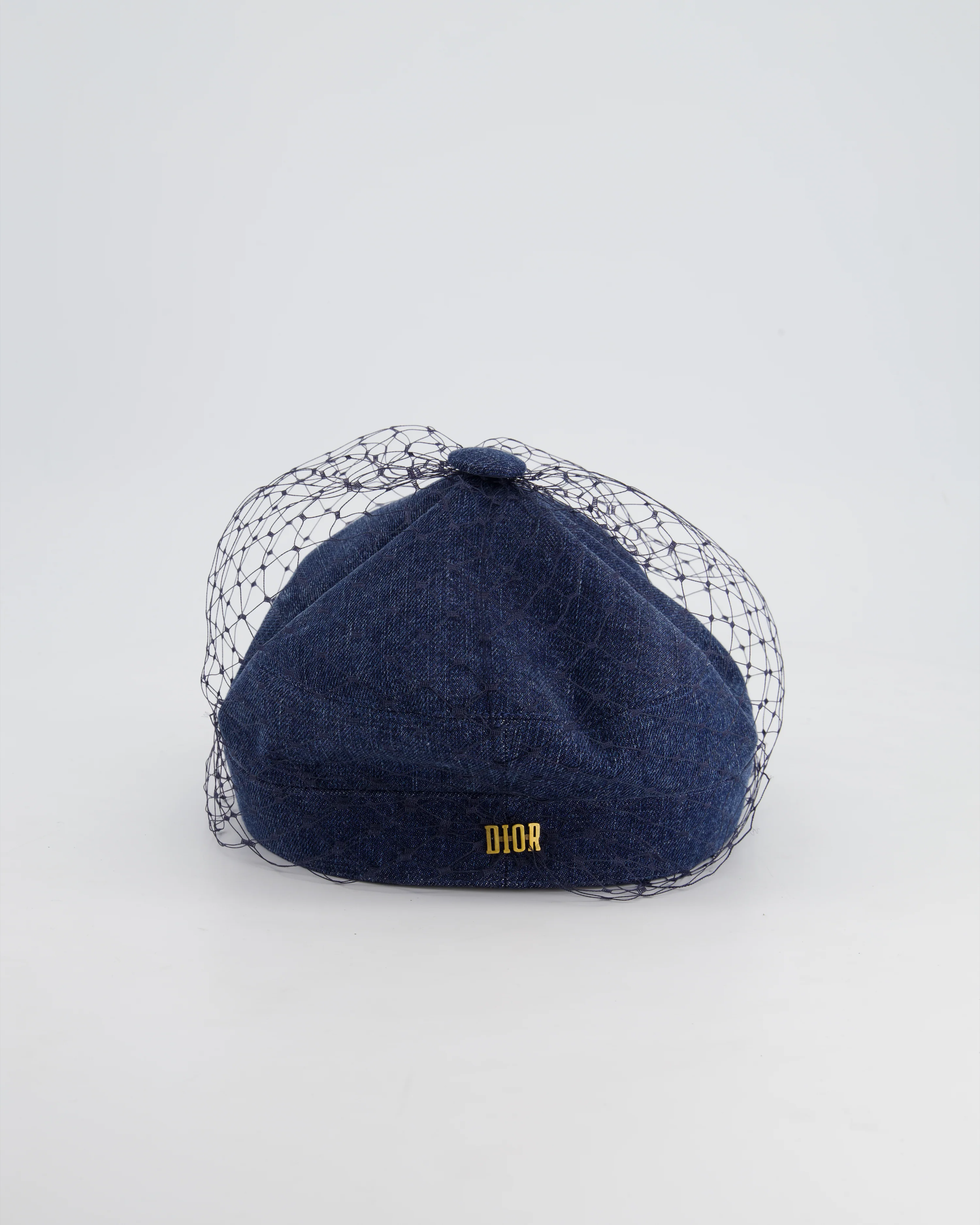 Christian Dior Blue Denim Baker Boy Hat with Mesh Detail Size 57cm - Image 6
