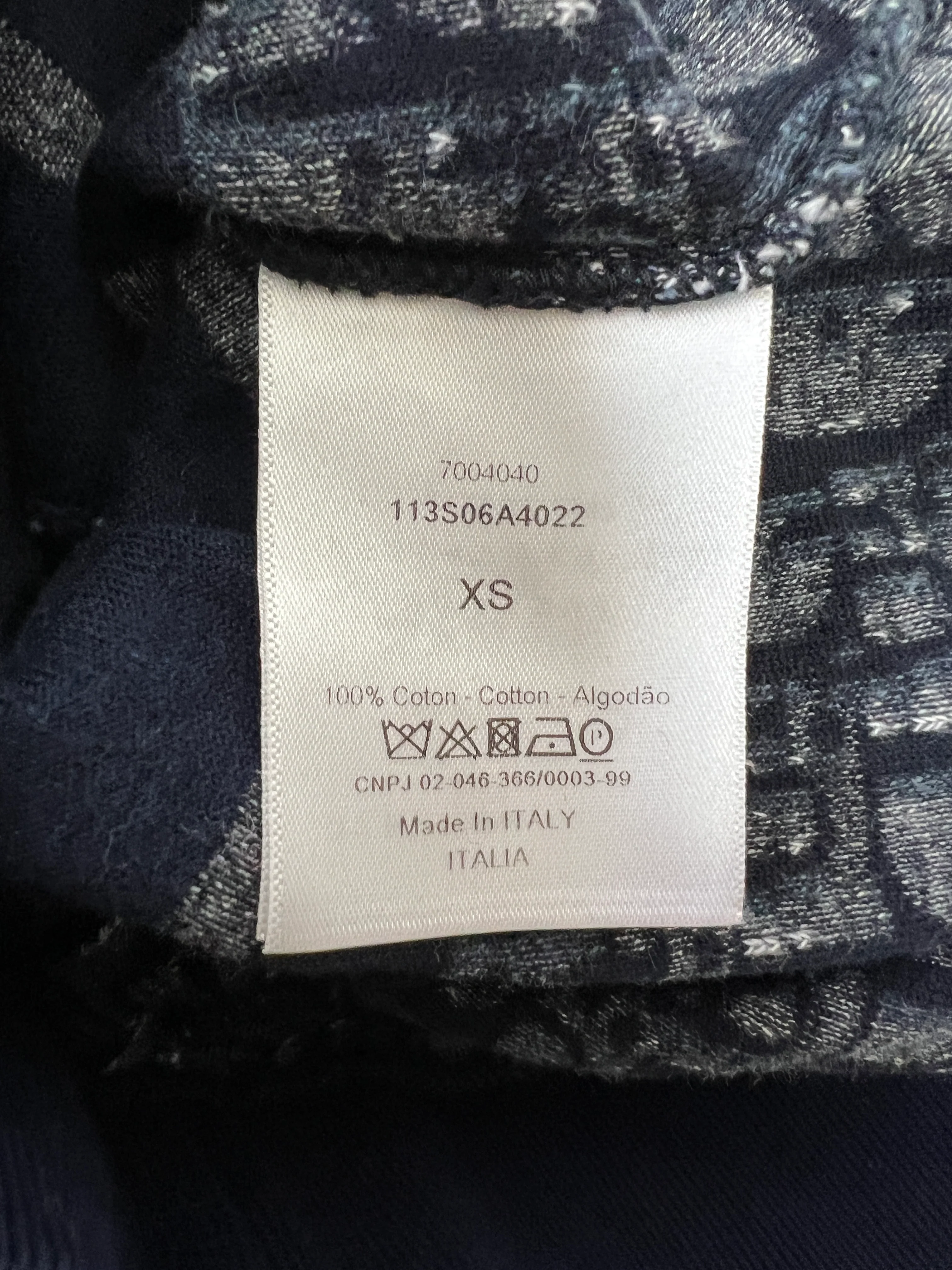 Christian Dior Blue Oblique Print Short Sleeve Hooded Towelling Top Size XS (UK 6) - Image 12