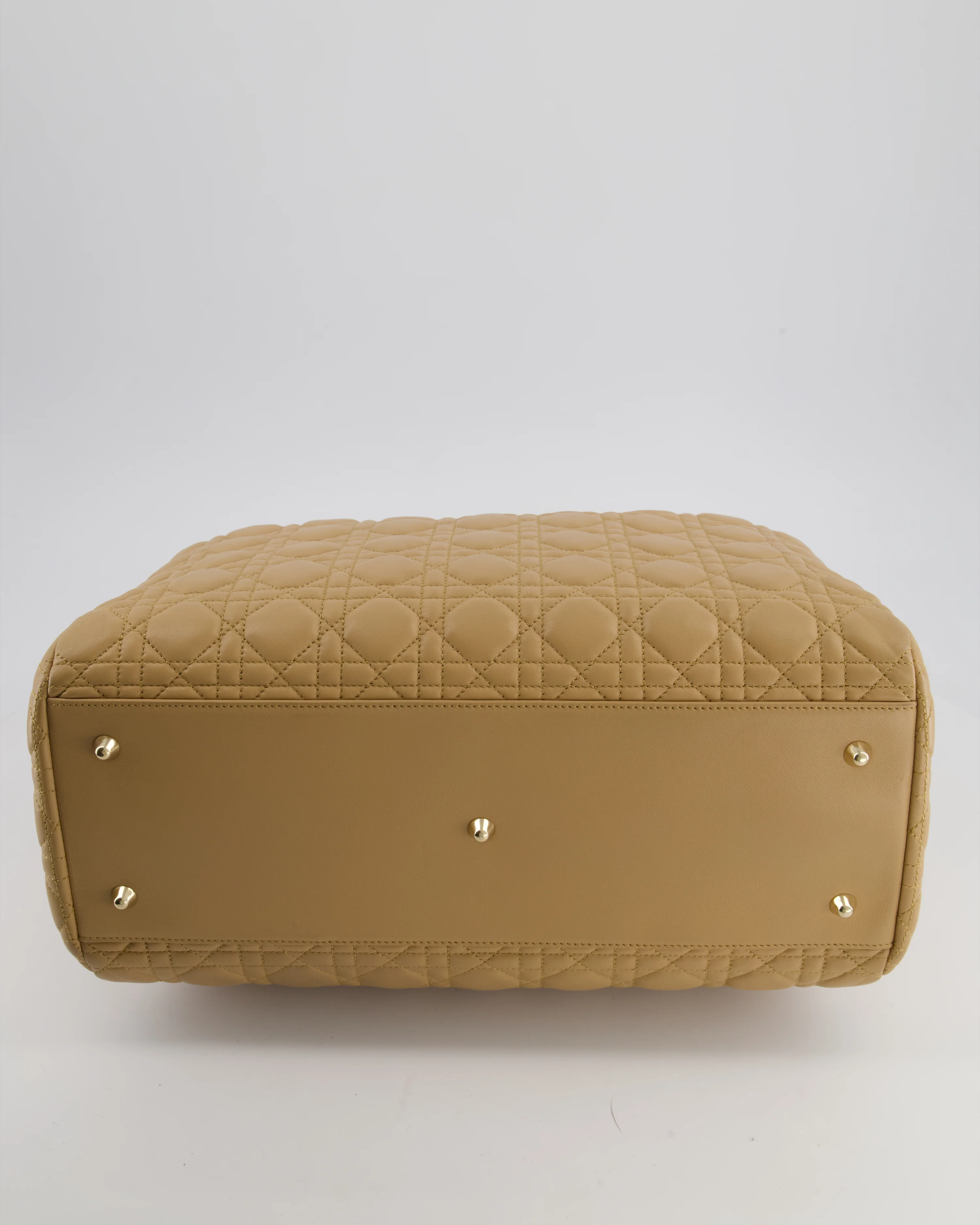 Christian Dior Cannage Tote in Beige Quilted Lambskin with Champagne Gold Hardware - Image 17