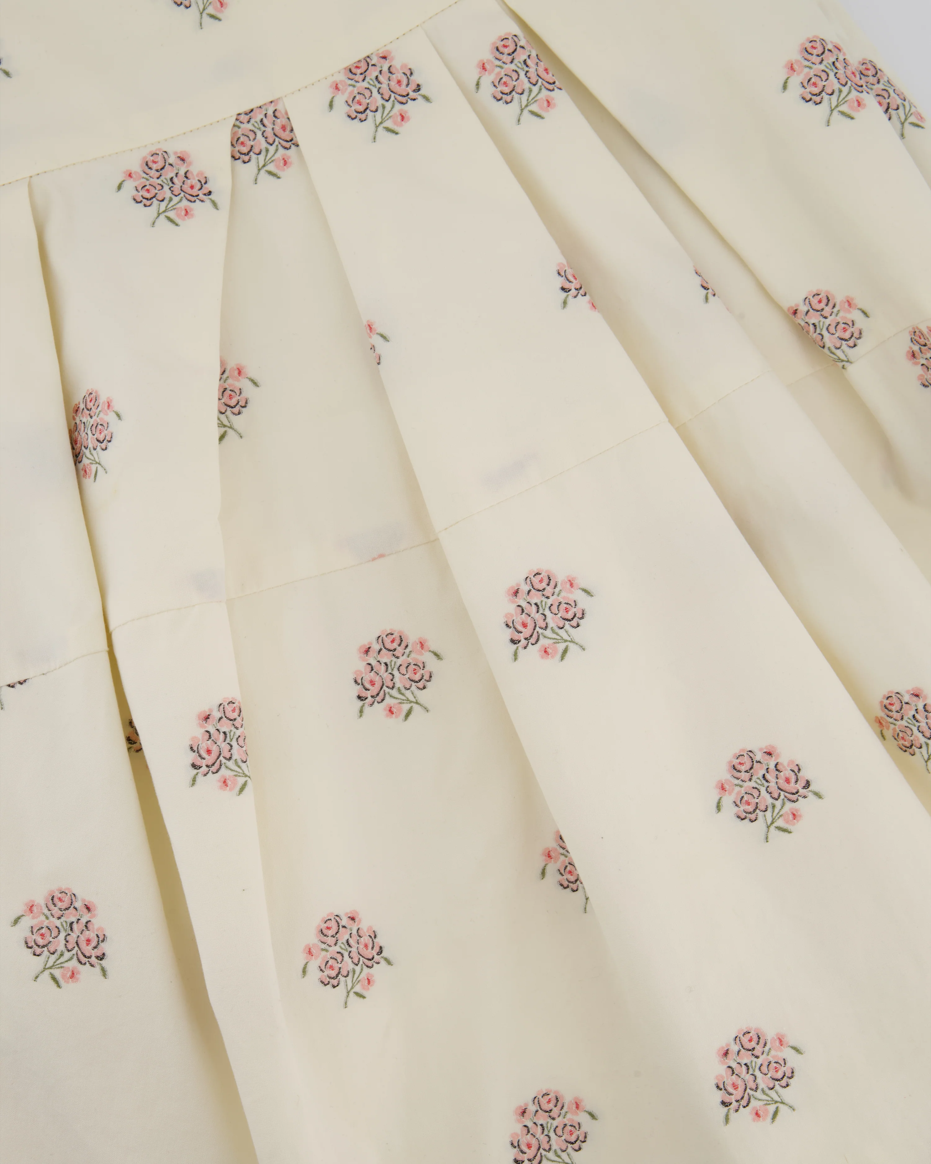 Christian Dior Cream and Pink Floral Print High-Waisted Mini Skirt with Pleated Detail Size FR 34 (UK 6) - Image 6