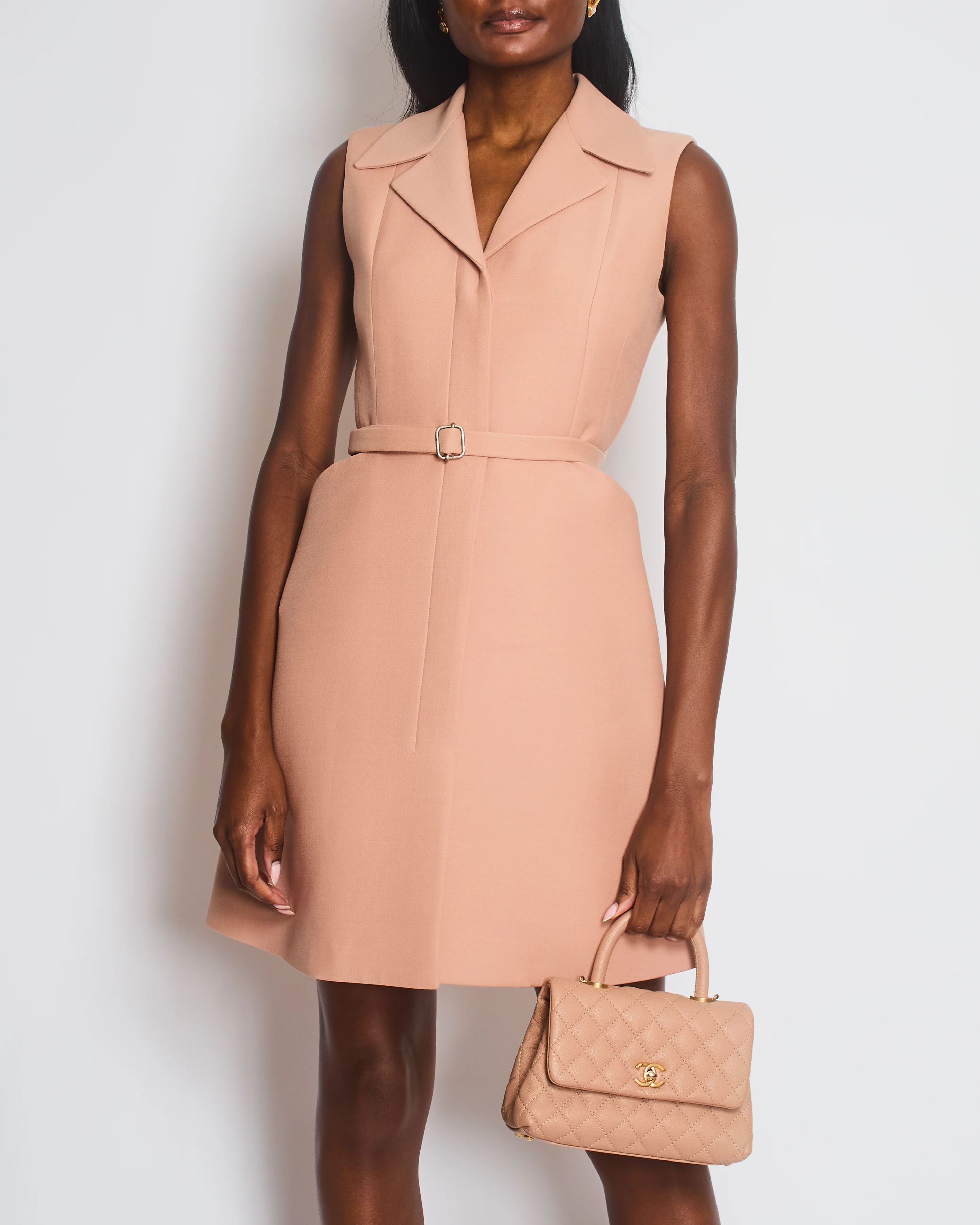 Christian Dior Dusty Pink Sleeveless Double-Breasted Jacket Dress Size FR 36 (UK 8) - Image 2
