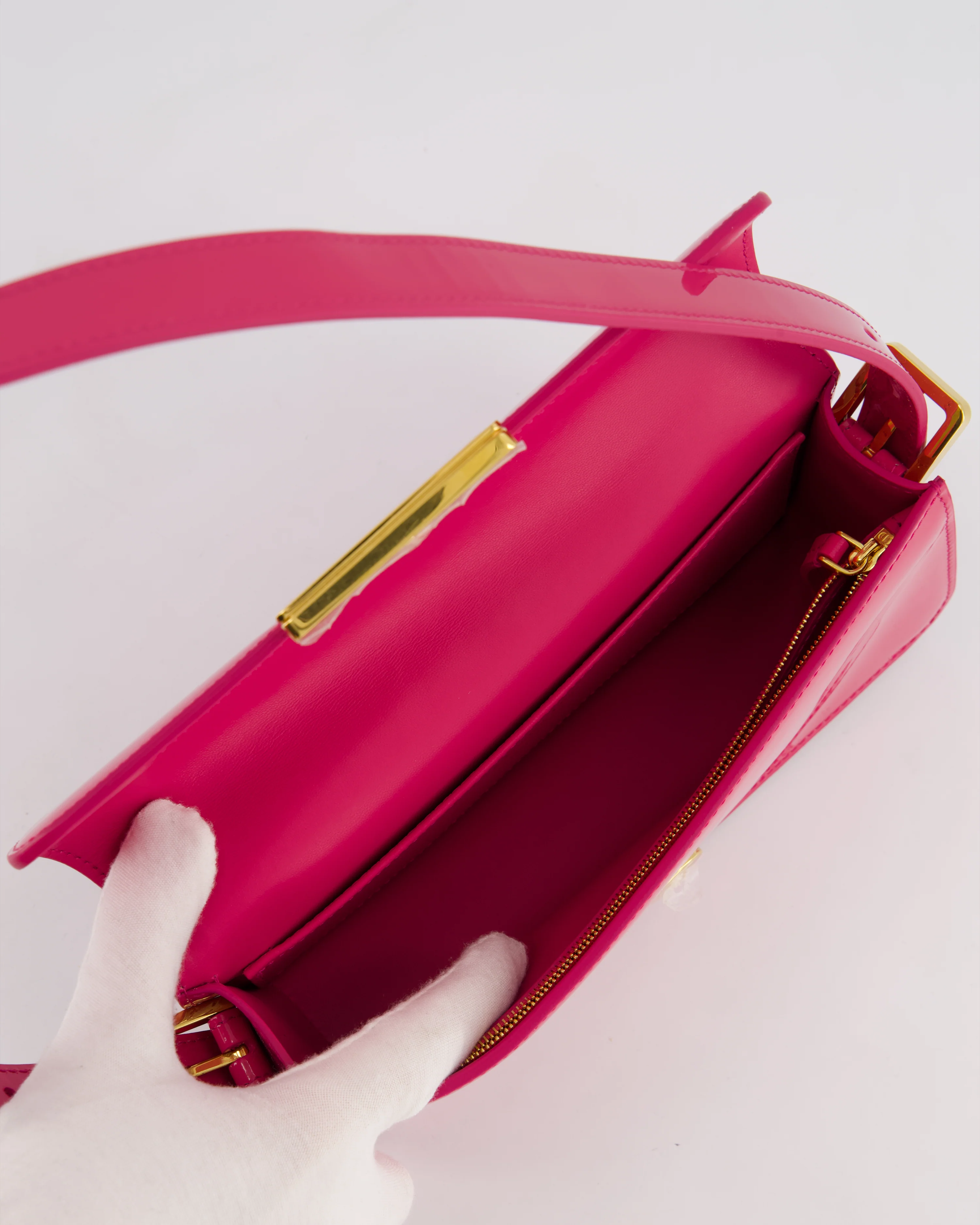 Christian Dior Fuchsia Miss Dior Flap Shoulder Bag in Patent Calfskin Leather with Gold Hardware RRP £3100 - Image 17