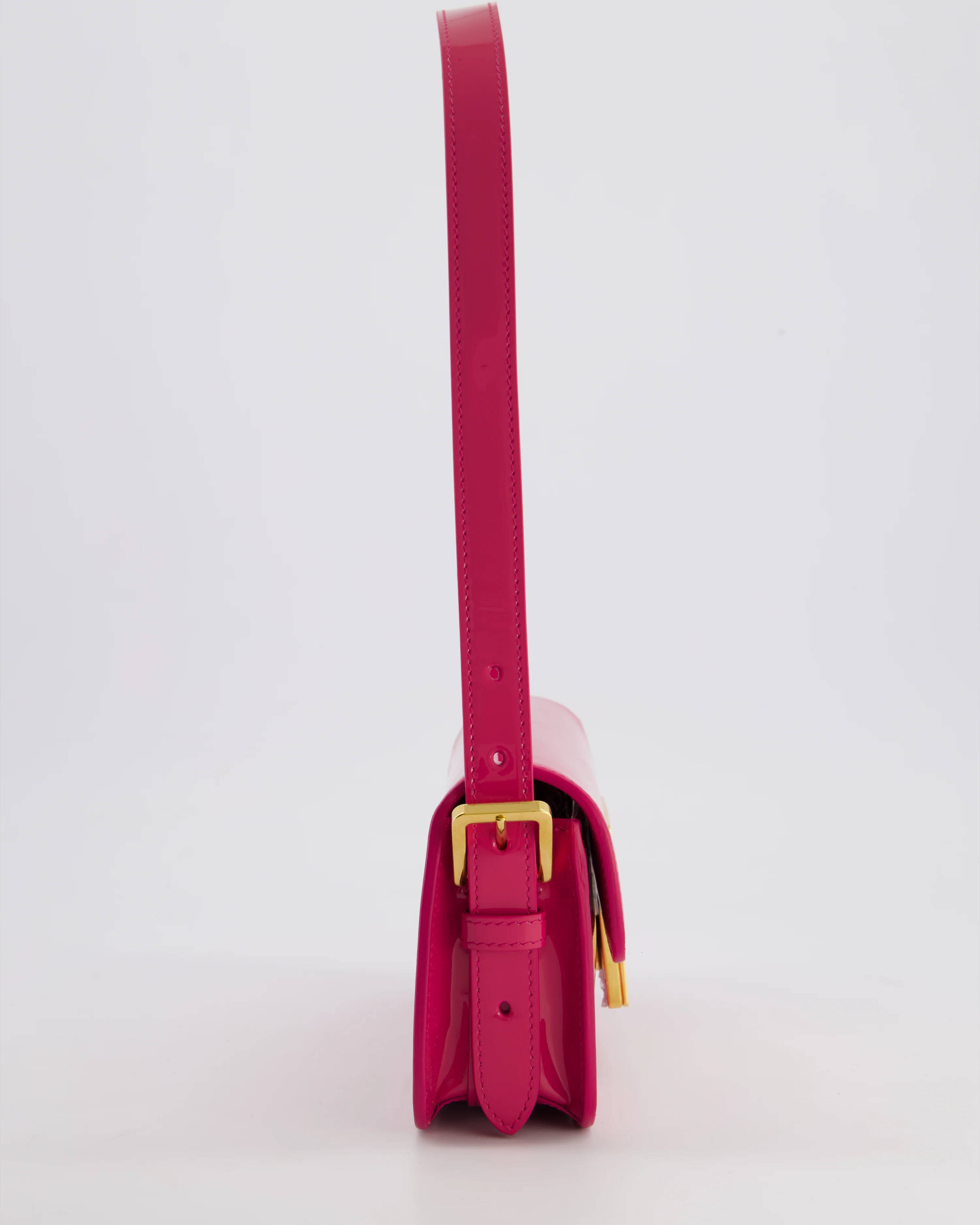 Christian Dior Fuchsia Miss Dior Flap Shoulder Bag in Patent Calfskin Leather with Gold Hardware RRP £3100 - Image 5
