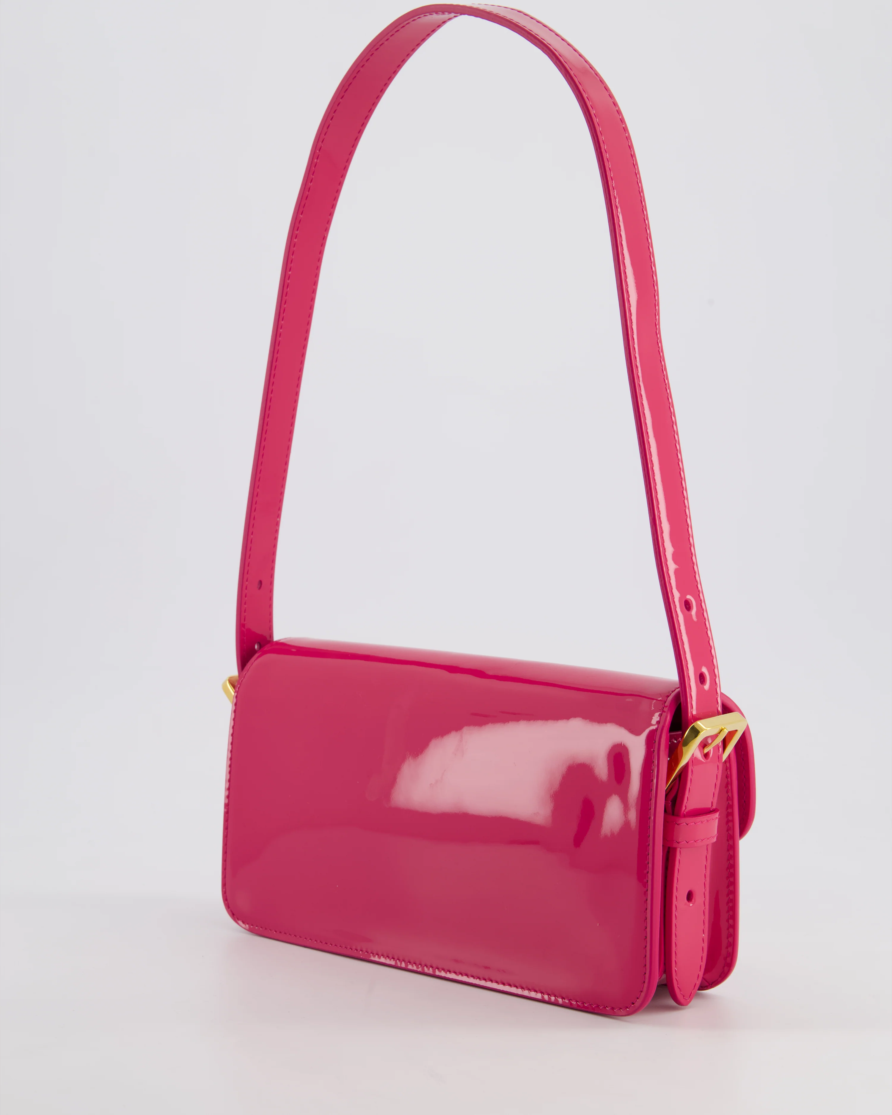 Christian Dior Fuchsia Miss Dior Flap Shoulder Bag in Patent Calfskin Leather with Gold Hardware RRP £3100 - Image 6