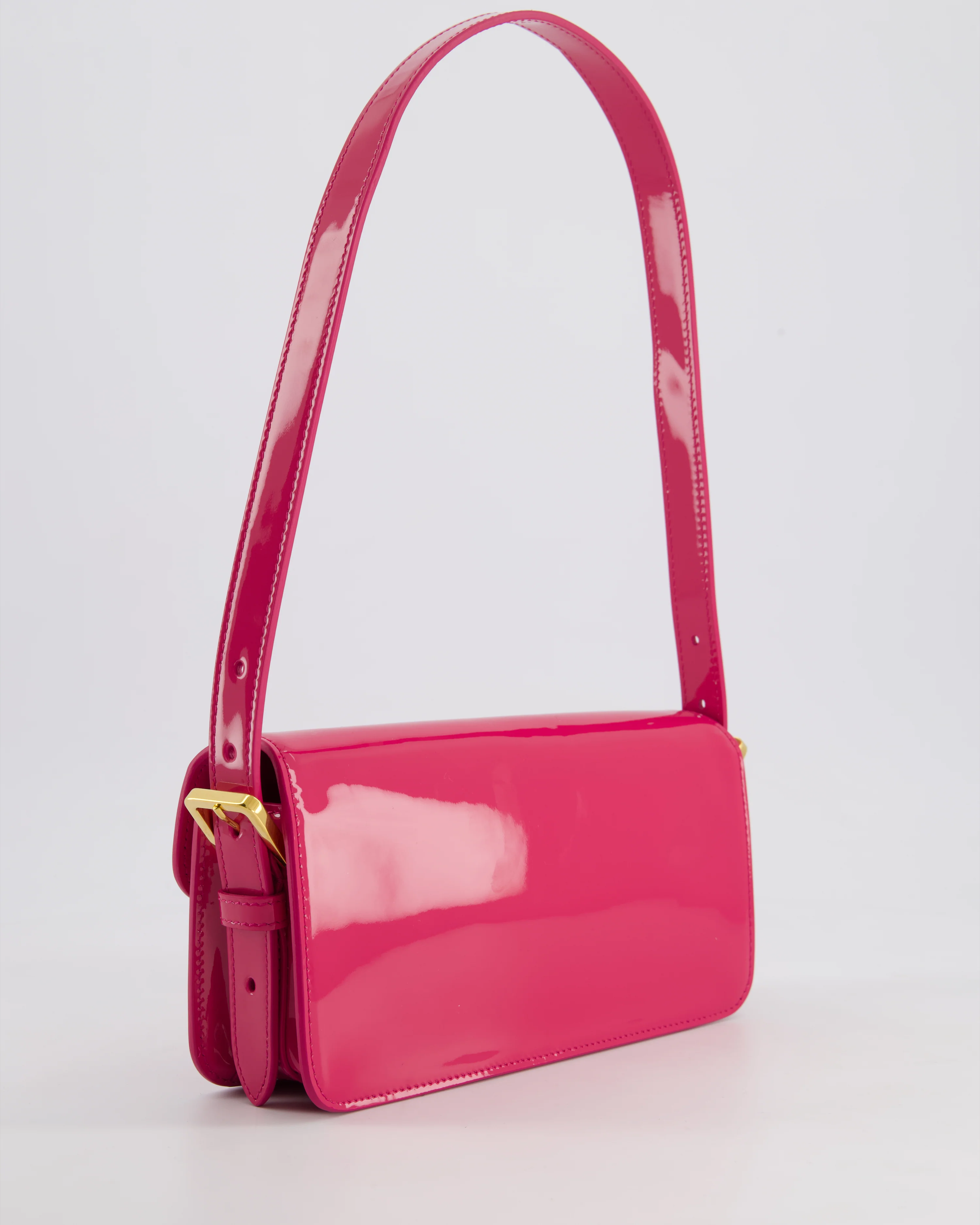 Christian Dior Fuchsia Miss Dior Flap Shoulder Bag in Patent Calfskin Leather with Gold Hardware RRP £3100 - Image 8