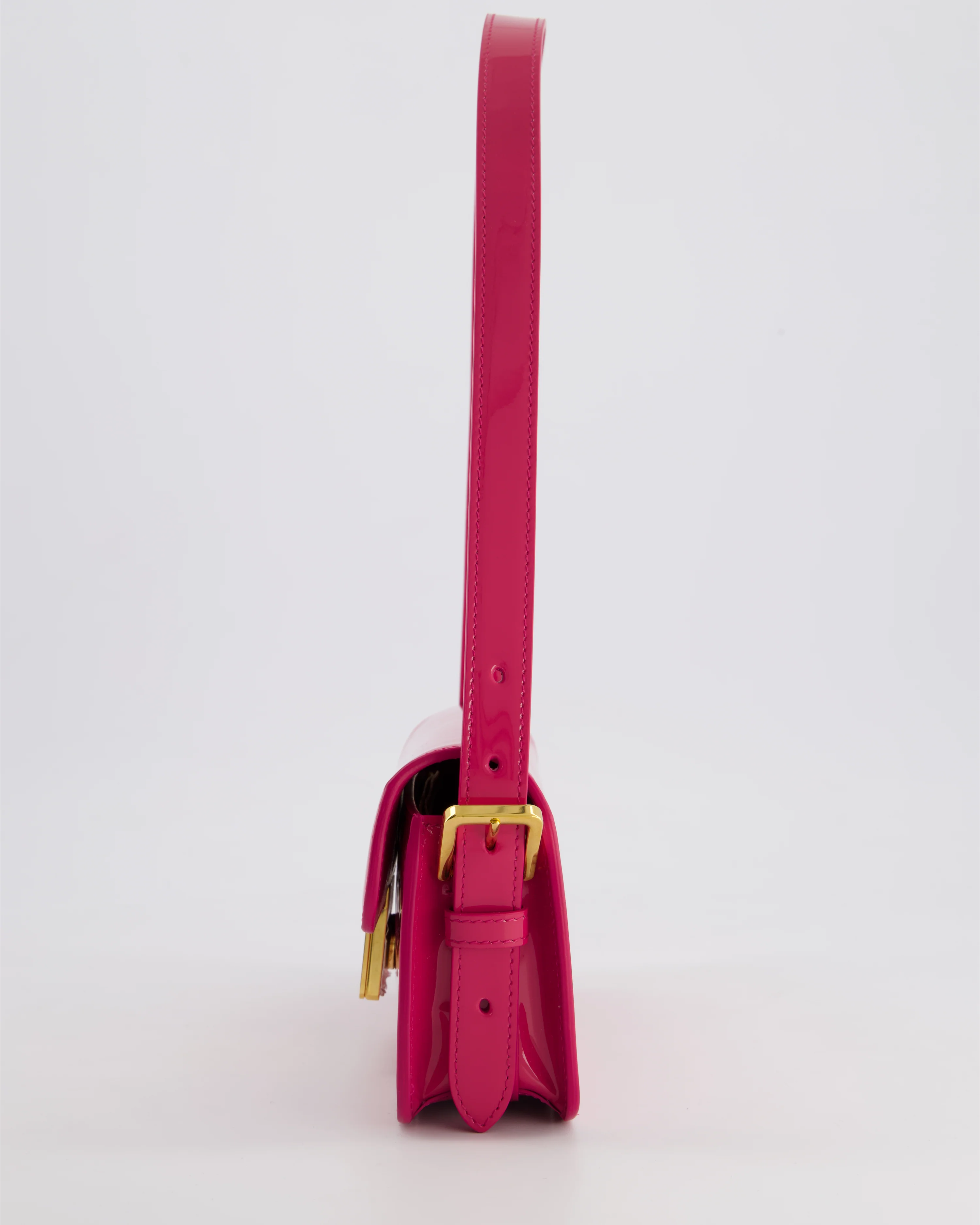 Christian Dior Fuchsia Miss Dior Flap Shoulder Bag in Patent Calfskin Leather with Gold Hardware RRP £3100 - Image 9