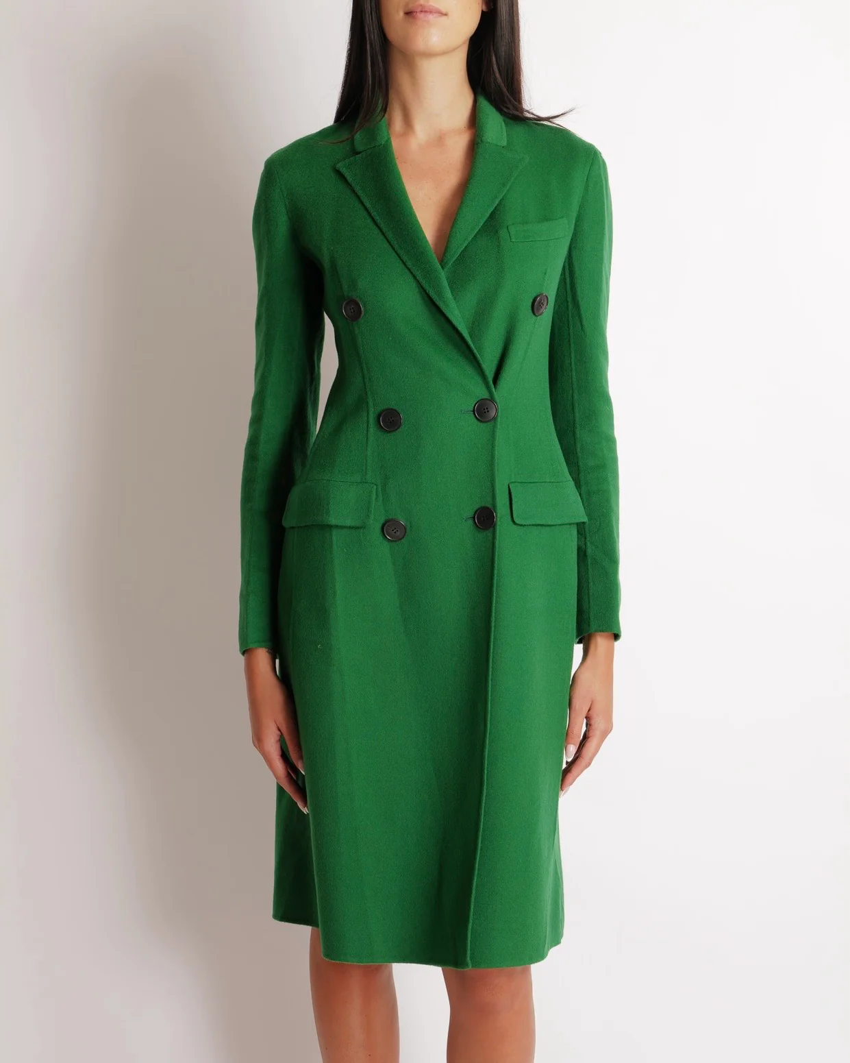 Christian Dior Green Cashmere Coat with Black Buttons Size FR 34 (UK 6) - Image 2