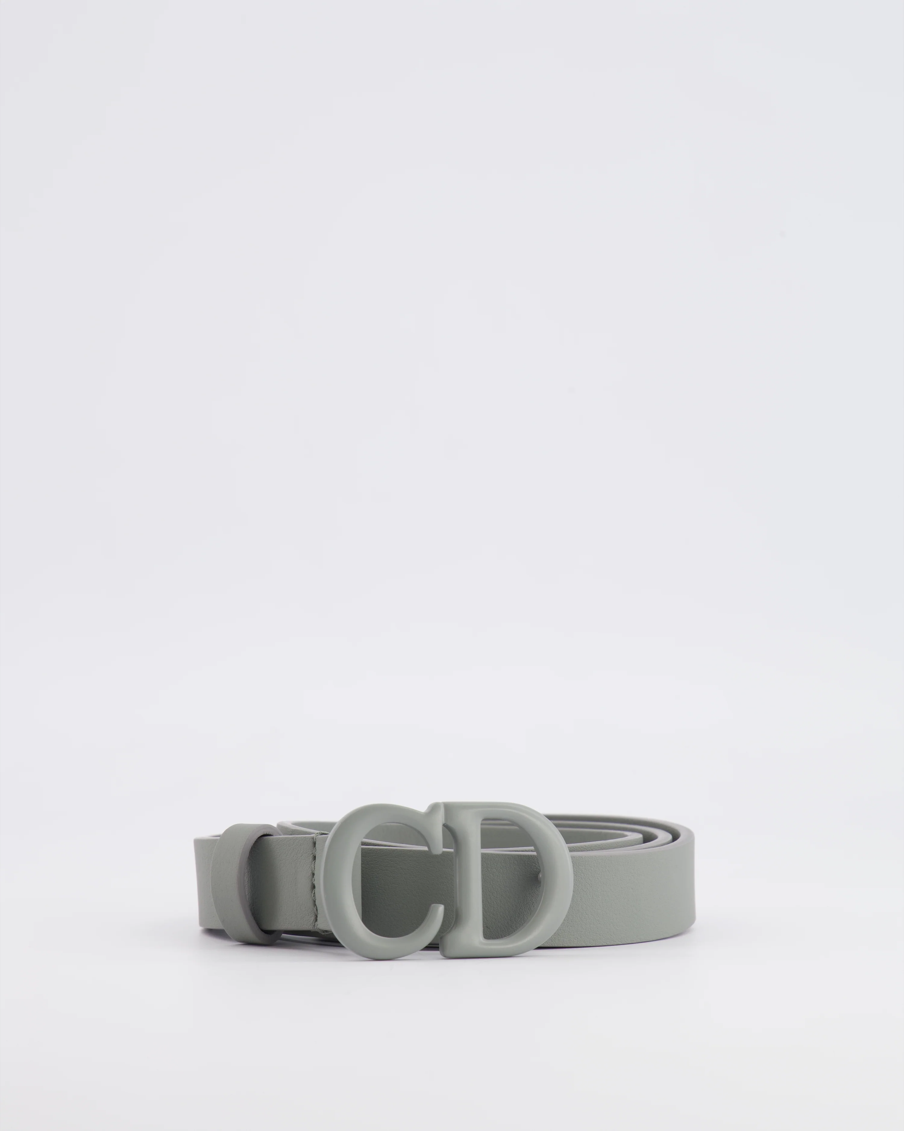 Christian Dior Grey Leather Ultramatte Belt with Grey CD Logo Buckle 75cm RRP £500