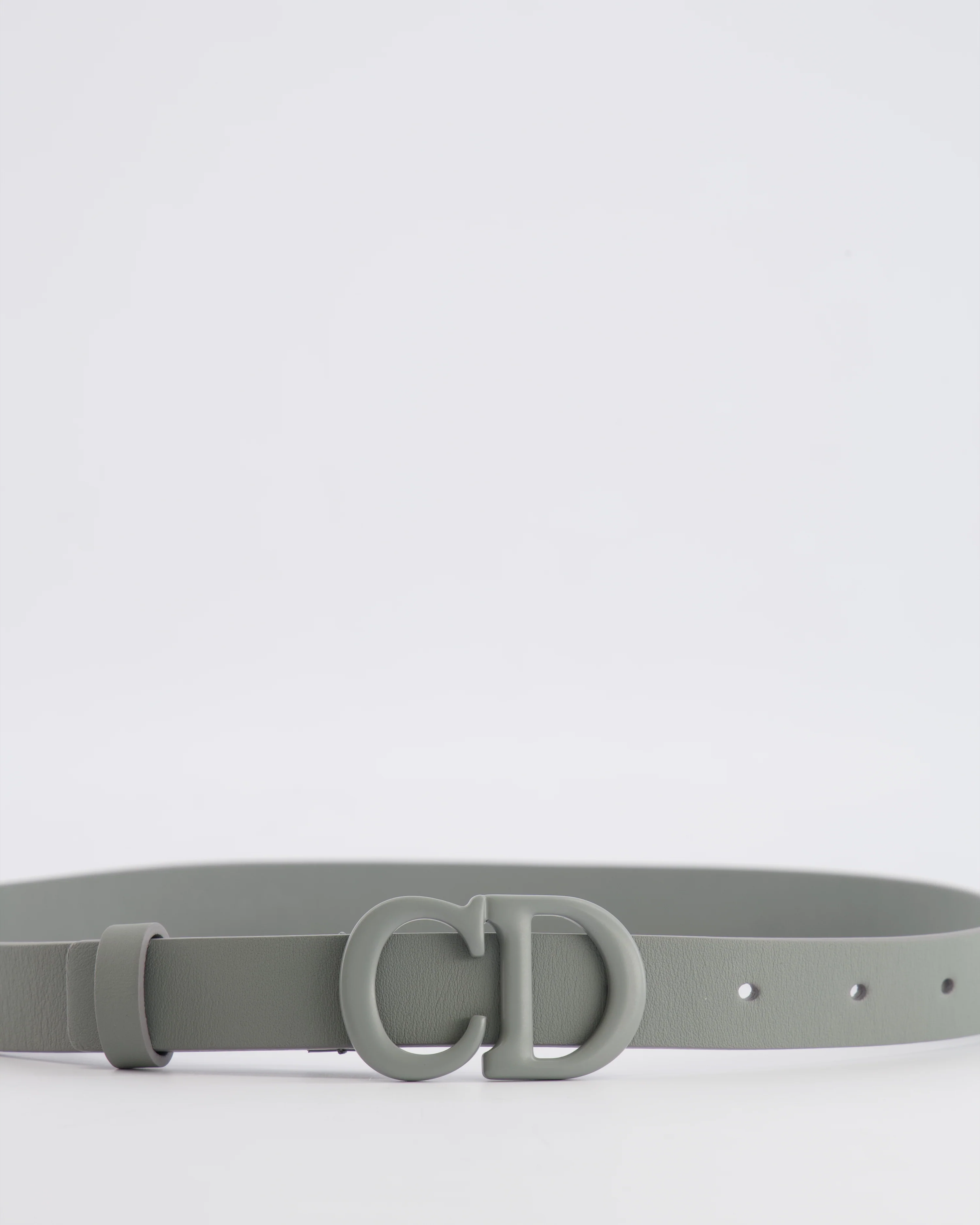 Christian Dior Grey Leather Ultramatte Belt with Grey CD Logo Buckle 75cm RRP £500 - Image 7