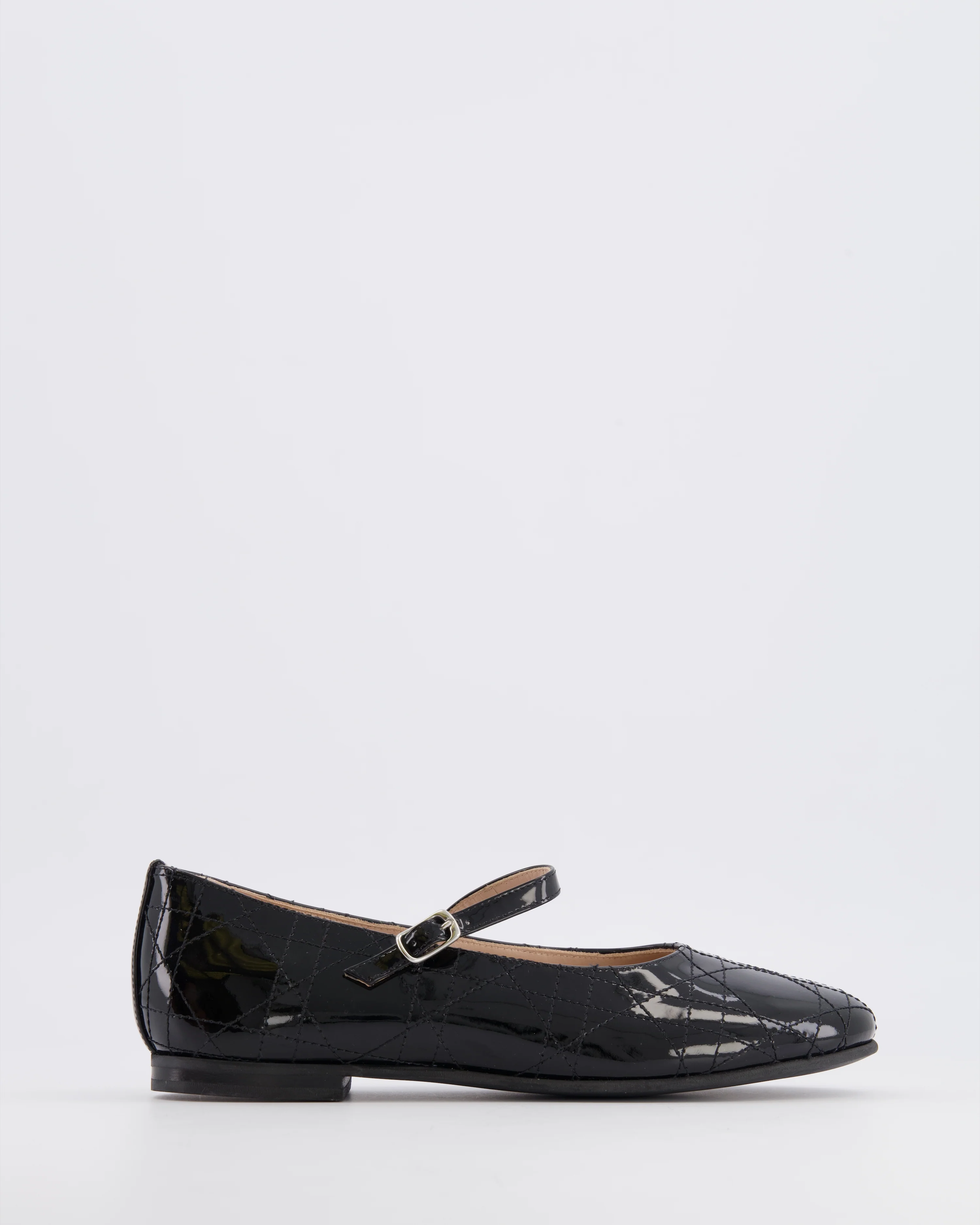 Christian Dior Kids Black Patent Ballet Flat Shoes Size 34 RRP £440