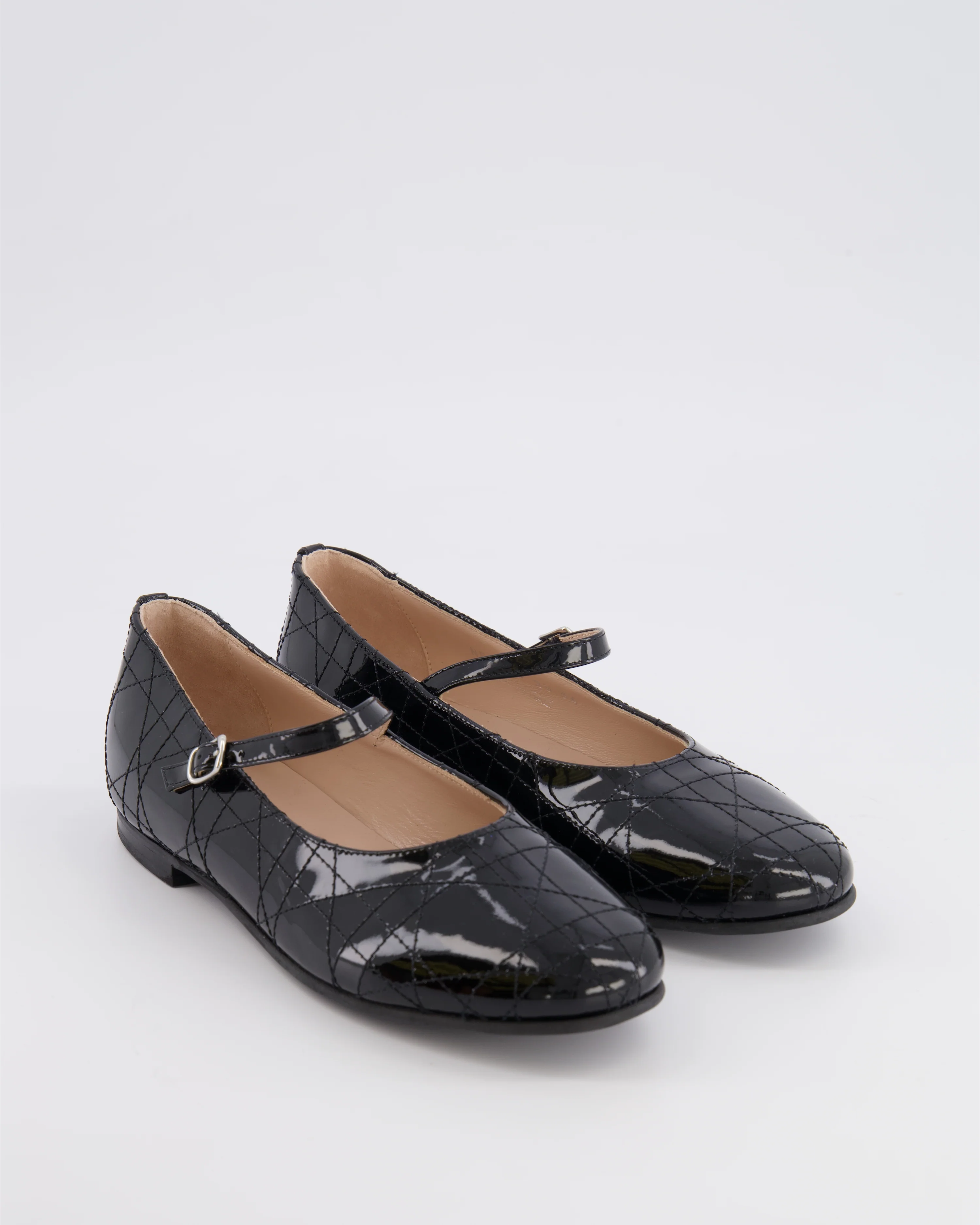 Christian Dior Kids Black Patent Ballet Flat Shoes Size 34 RRP £440 - Image 2