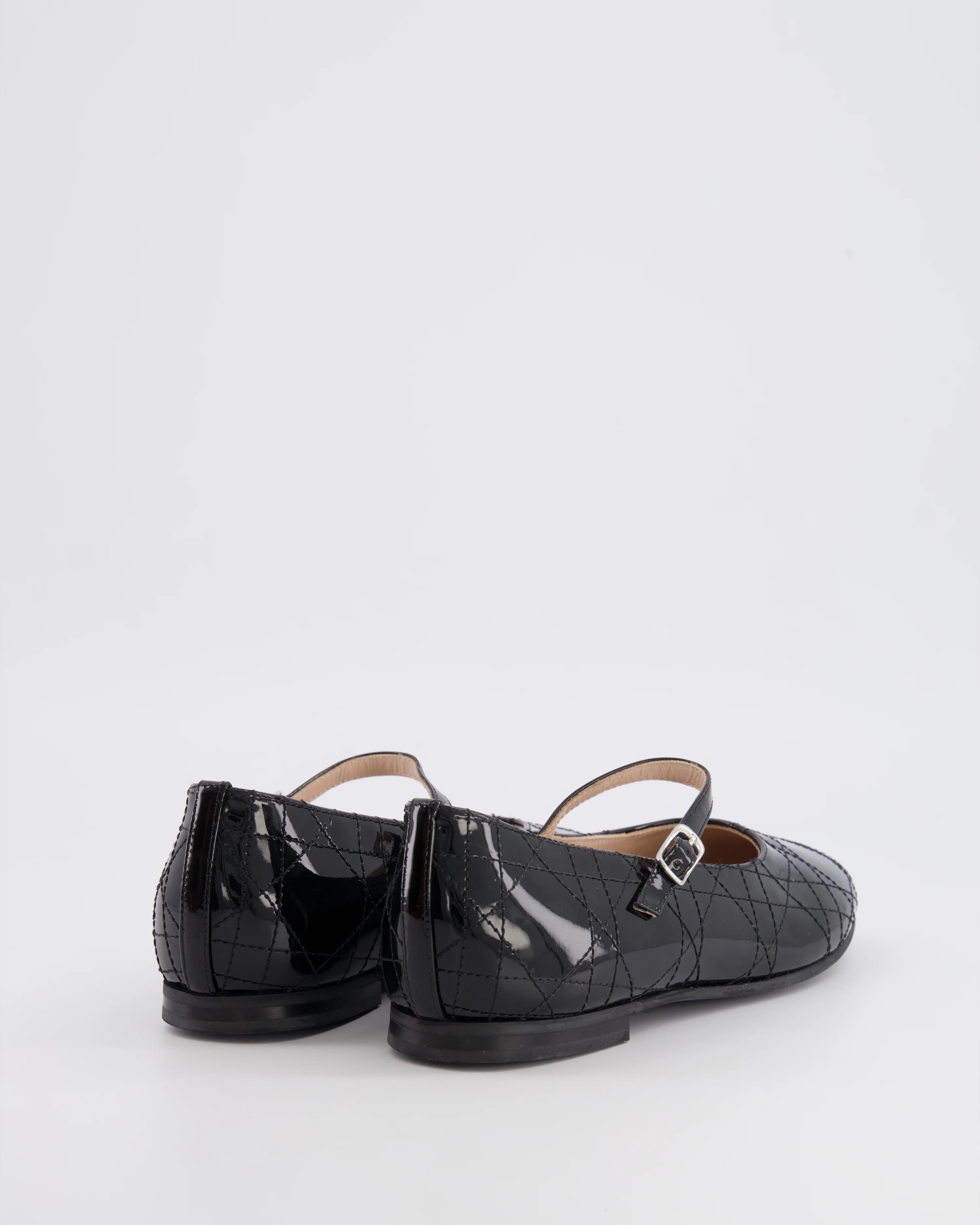 Christian Dior Kids Black Patent Ballet Flat Shoes Size 34 RRP £440 - Image 3