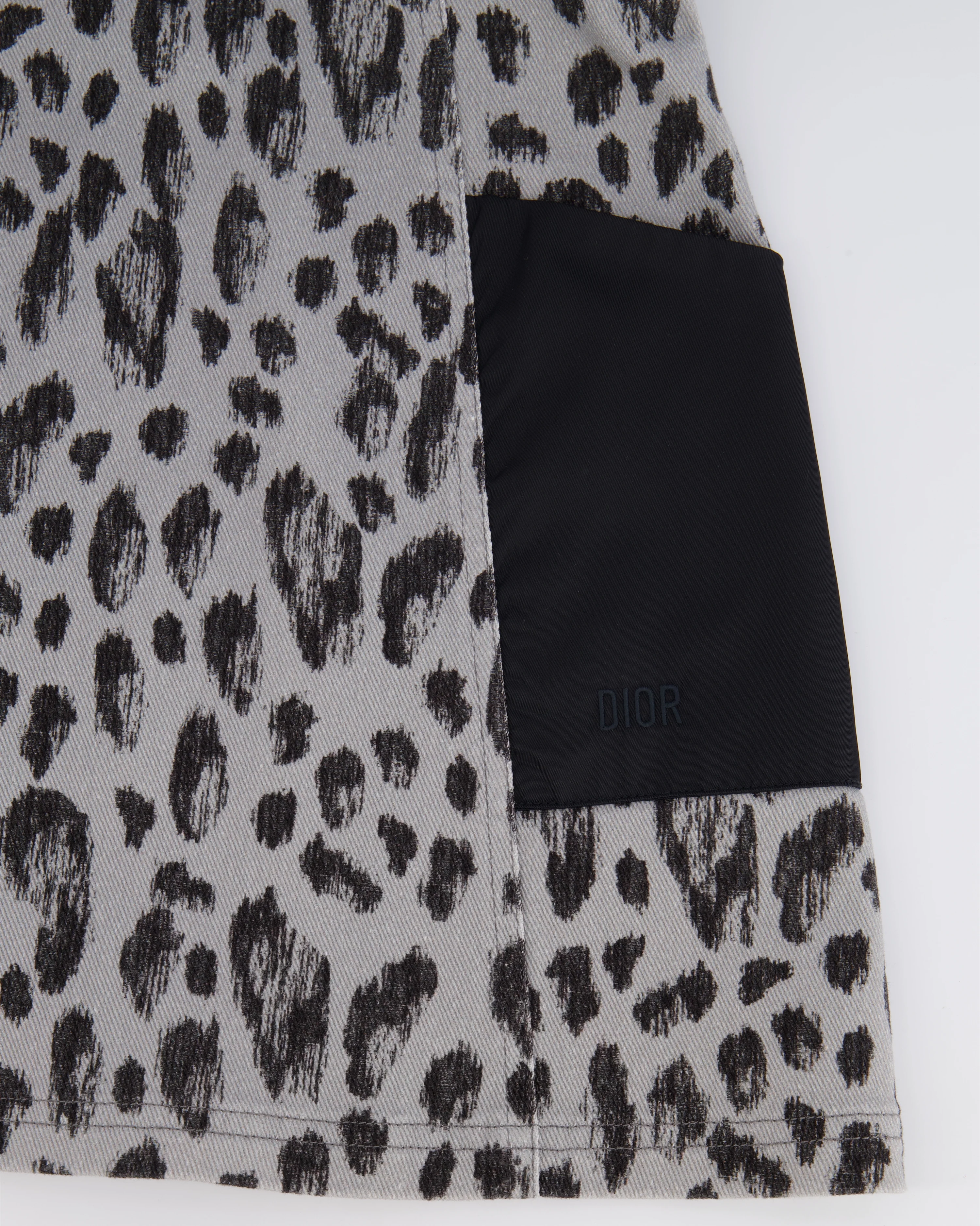 Christian Dior Kids FW23 Grey and Black Leopard Sleeveless Dress with Pocket Logo Detail Size 8 years RRP £800 - Image 4