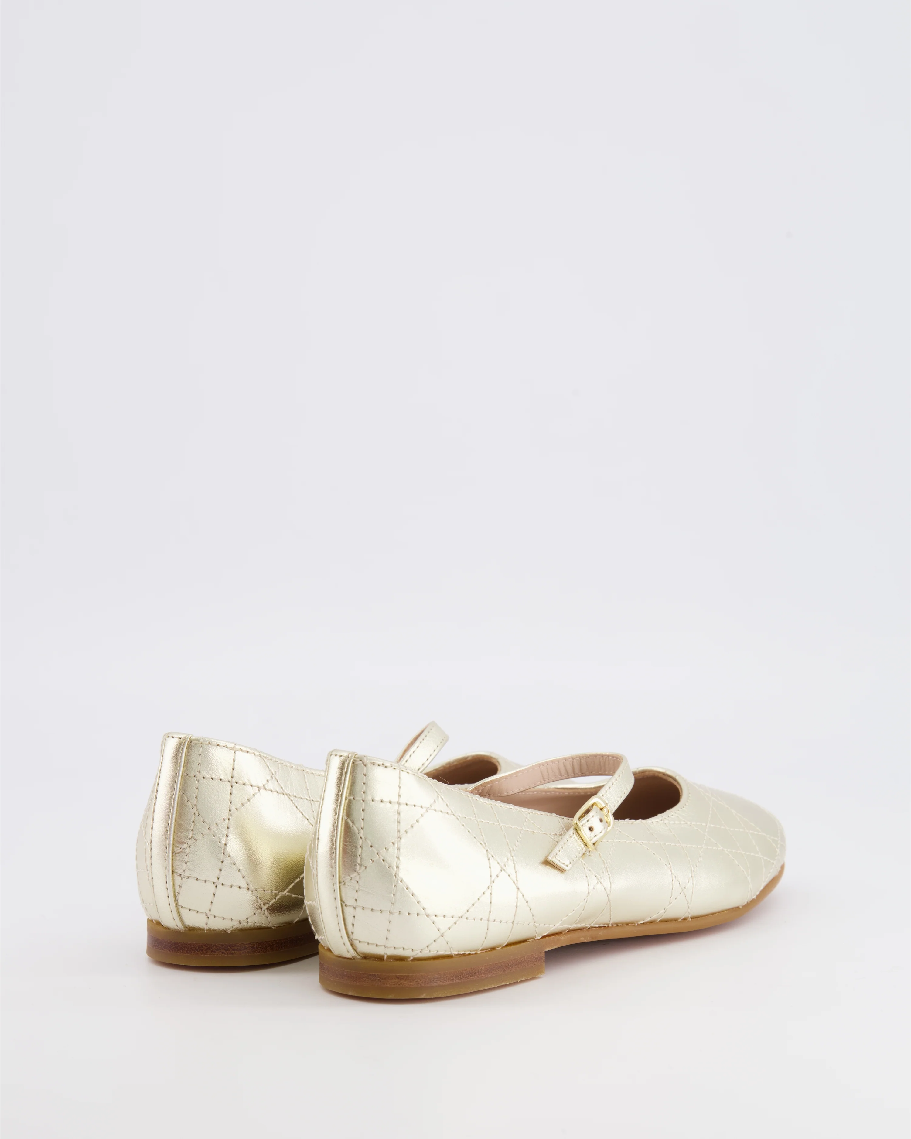 Christian Dior Kids Gold Ballet Flat Shoes Size 33 RRP £440 - Image 4