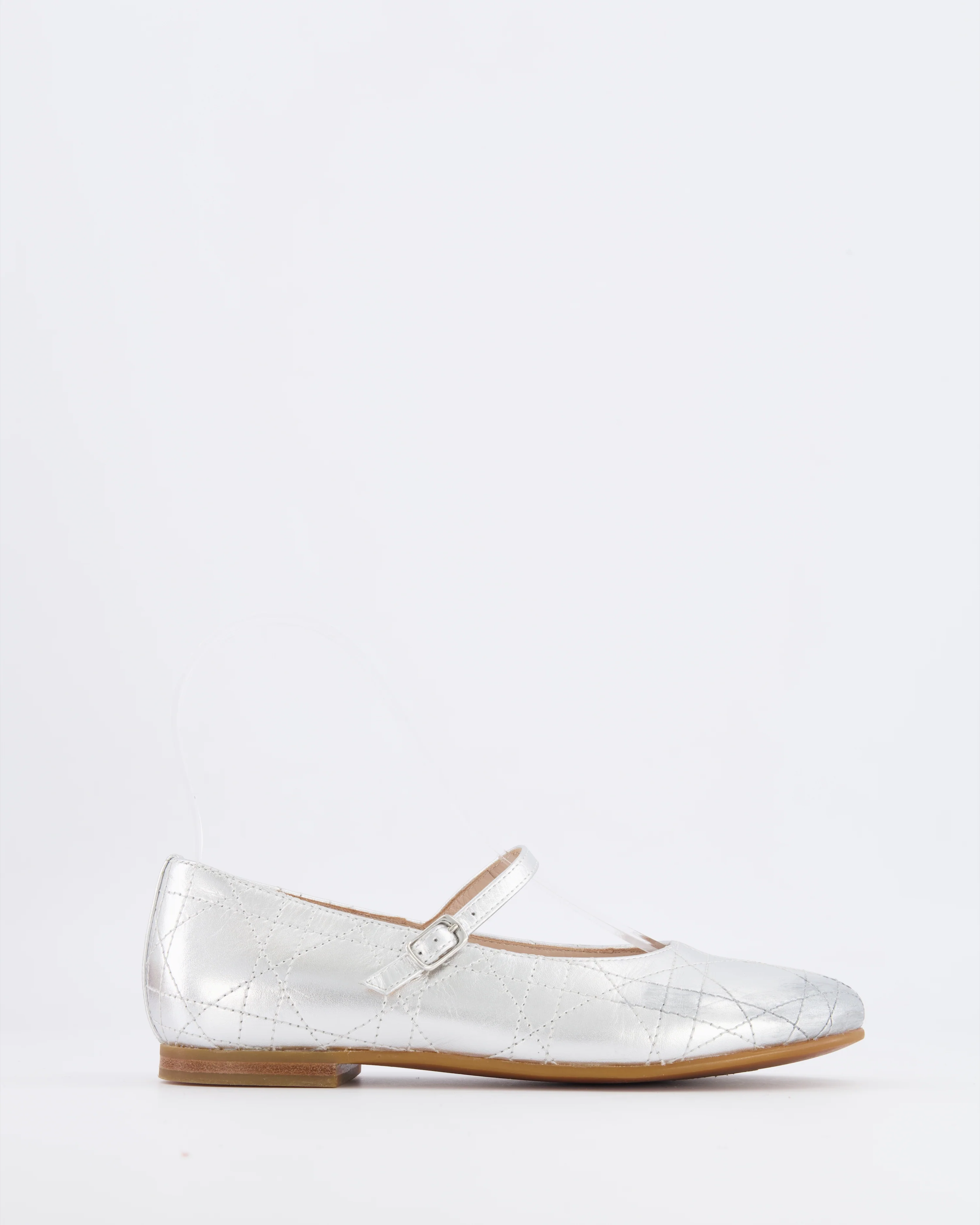 Christian Dior Kids Silver Ballet Flat Shoes Size 33 RRP £440
