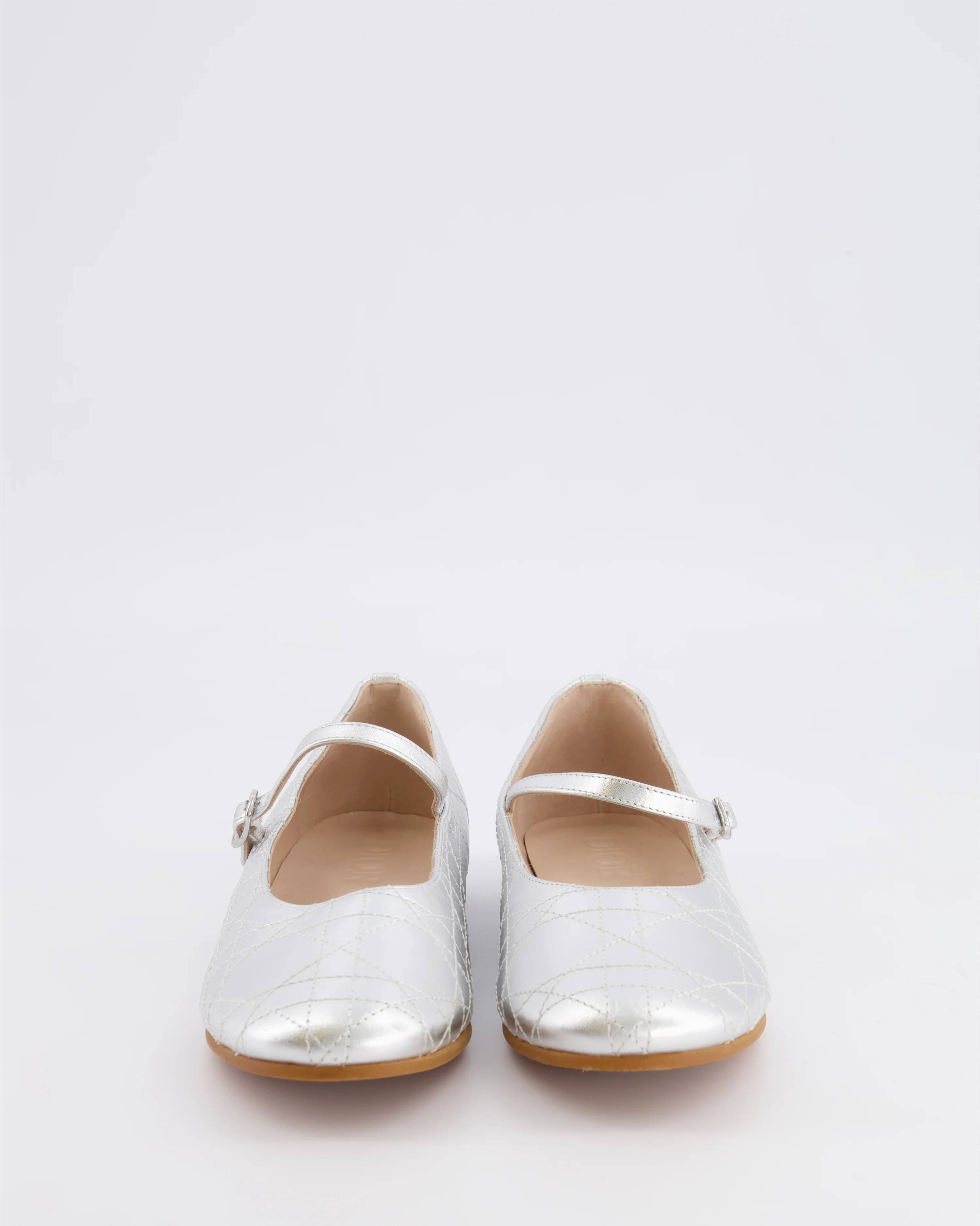 Christian Dior Kids Silver Ballet Flat Shoes Size 34 RRP £440 - Image 5