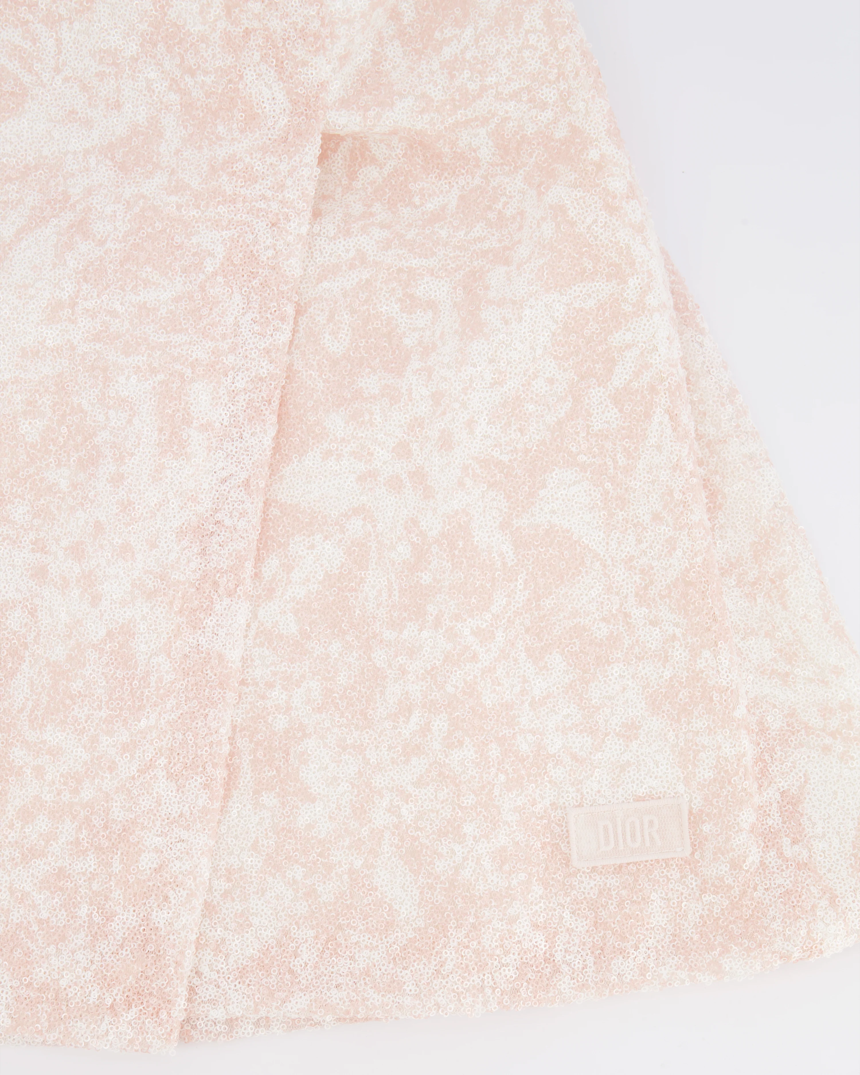 Christian Dior Kids White and Pink Sequin Embellished Logo T-Shirt and Skirt Set Size 8 years RRP £820 - Image 6