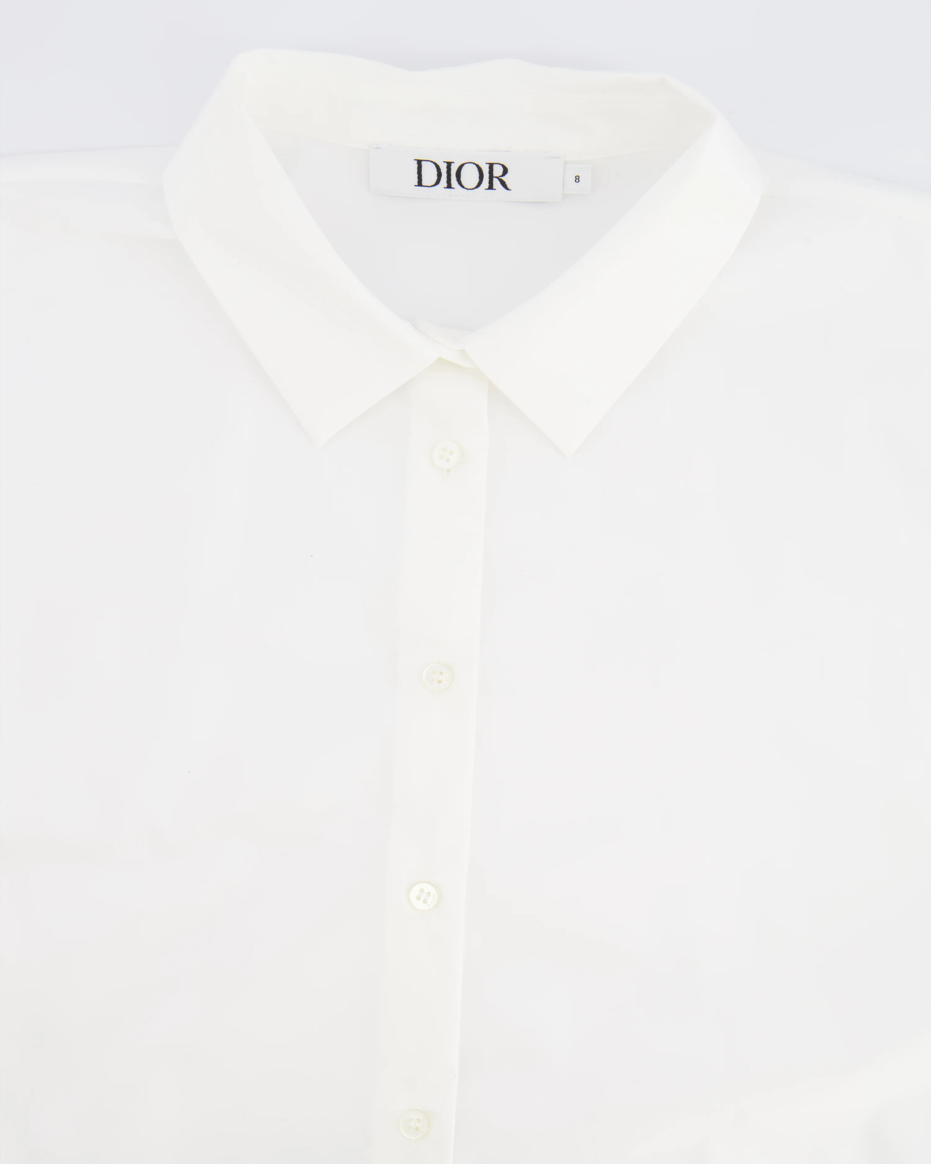 Christian Dior Kids White Long-Sleeve Shirt with Black Bee Detail Size 8 years RRP £380 - Image 3