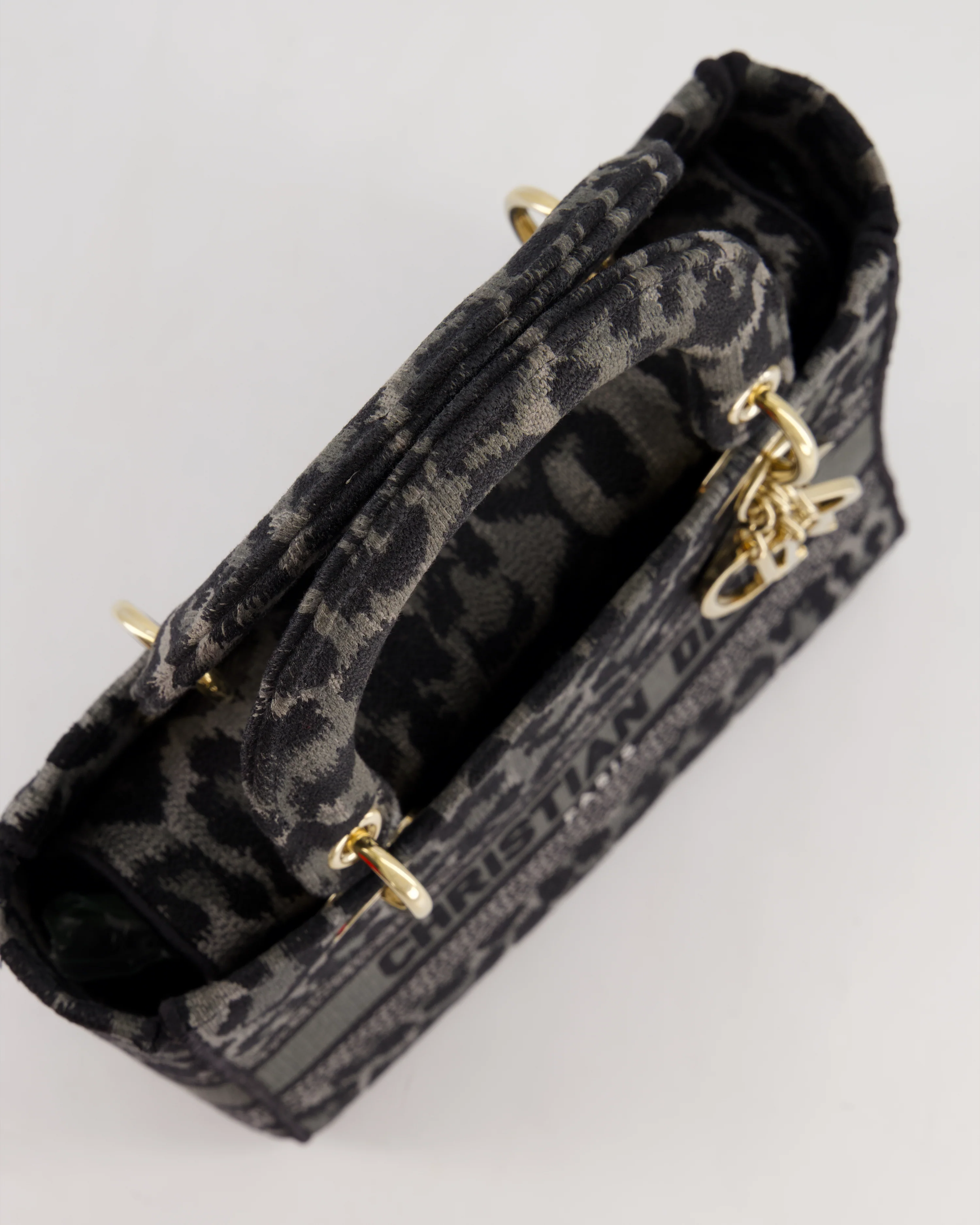 Christian Dior Medium Lady D-Lite in Grey & Black Mizza Embroidery with Champagne Gold Hardware RRP £3700 - Image 15