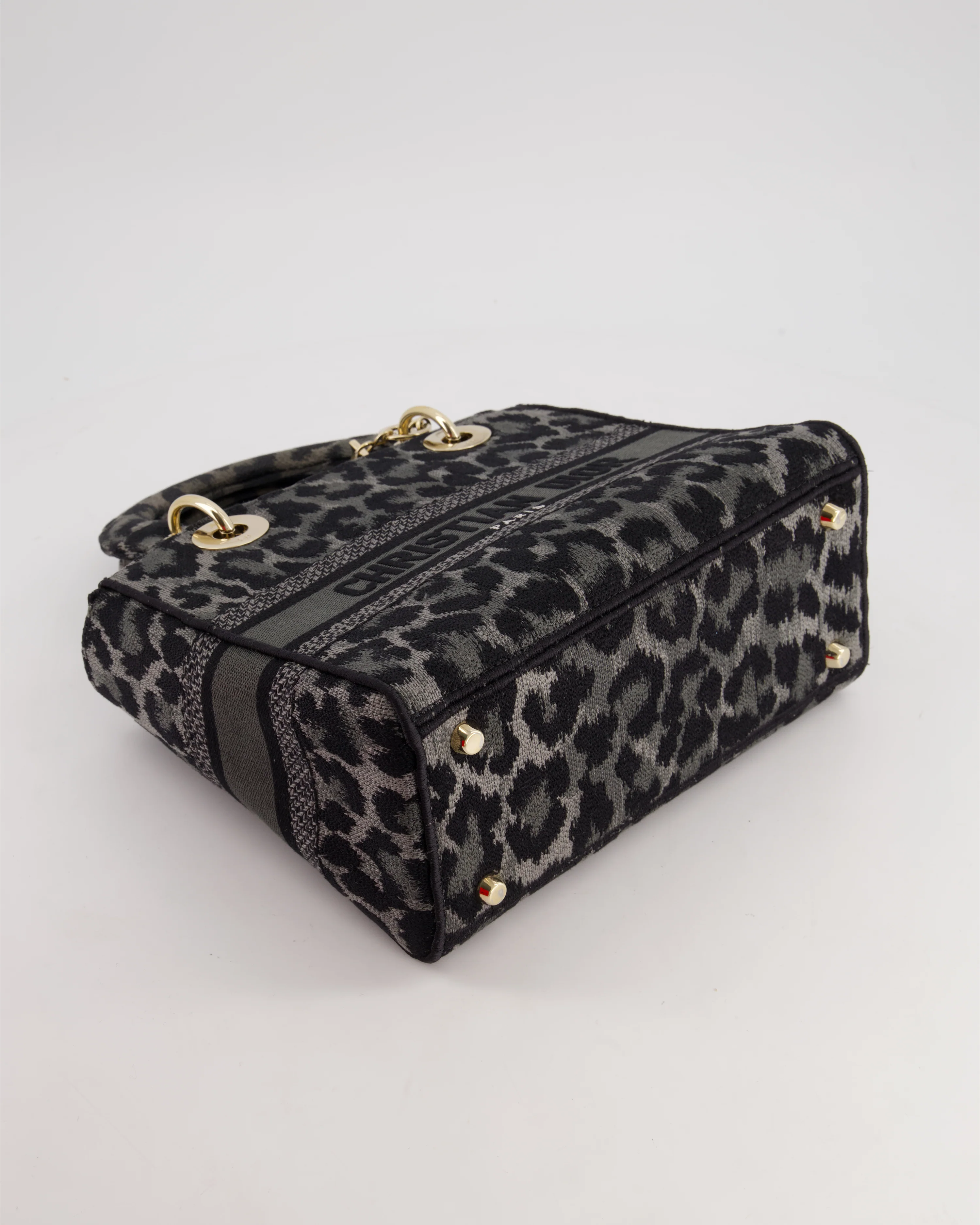 Christian Dior Medium Lady D-Lite in Grey & Black Mizza Embroidery with Champagne Gold Hardware RRP £3700 - Image 16