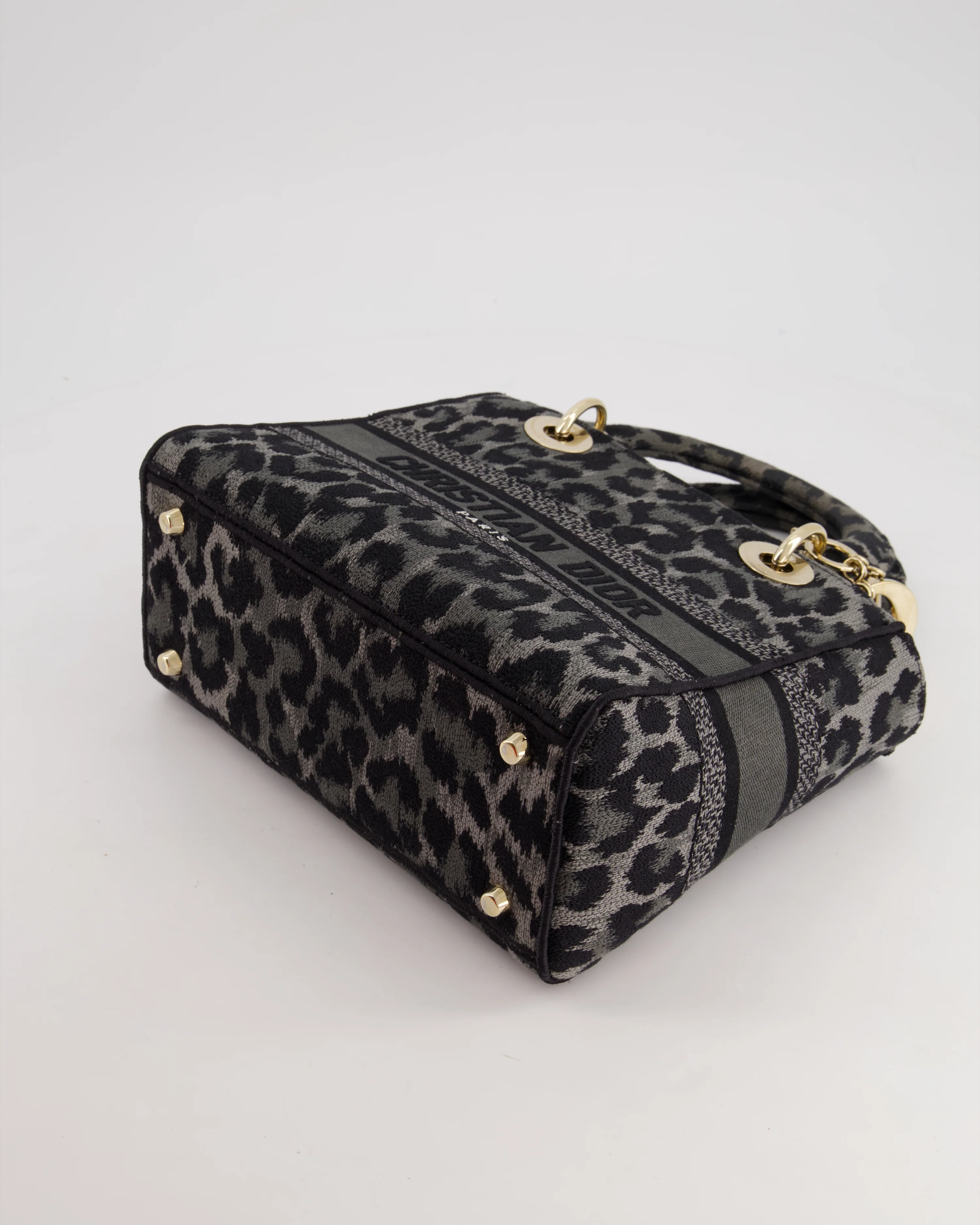 Christian Dior Medium Lady D-Lite in Grey & Black Mizza Embroidery with Champagne Gold Hardware RRP £3700 - Image 17