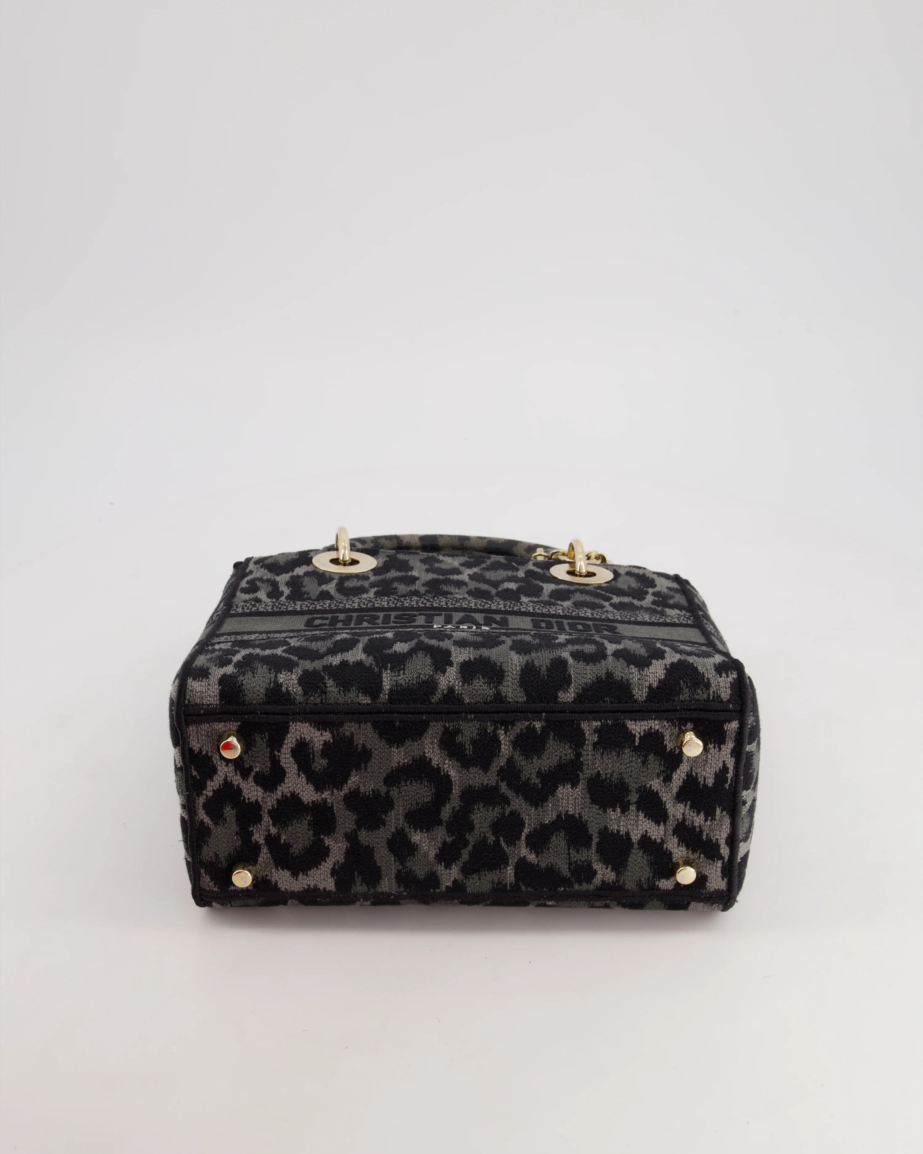Christian Dior Medium Lady D-Lite in Grey & Black Mizza Embroidery with Champagne Gold Hardware RRP £3700 - Image 18