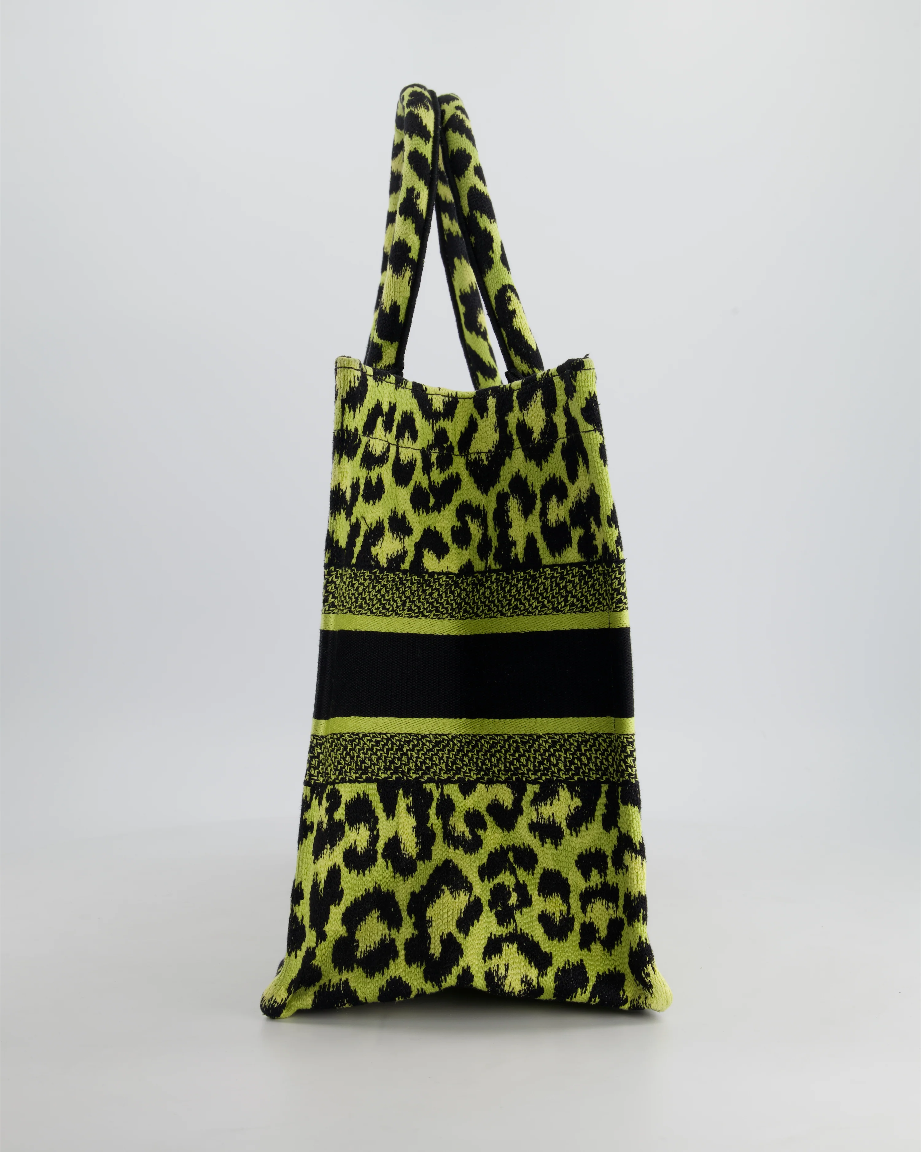 Christian Dior Medium Lime & Black Leopard Print Canvas Book Tote Bag RRP £2500 - Image 15