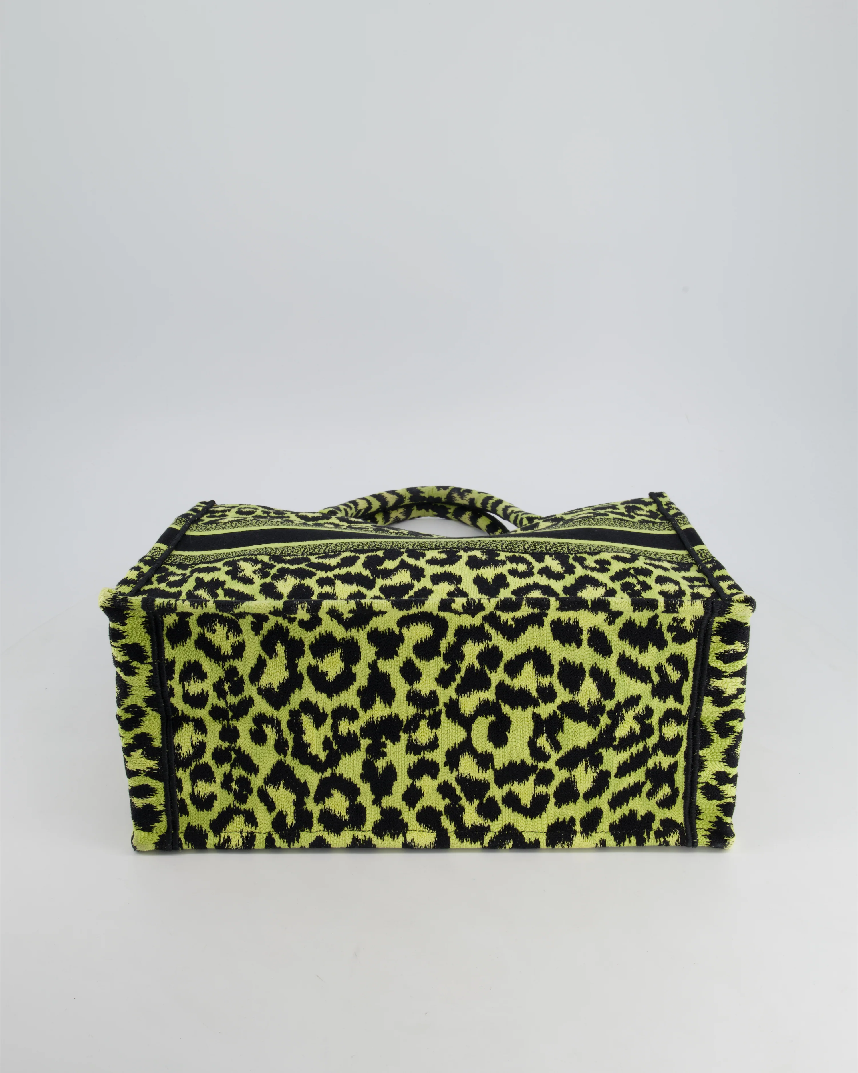 Christian Dior Medium Lime & Black Leopard Print Canvas Book Tote Bag RRP £2500 - Image 16