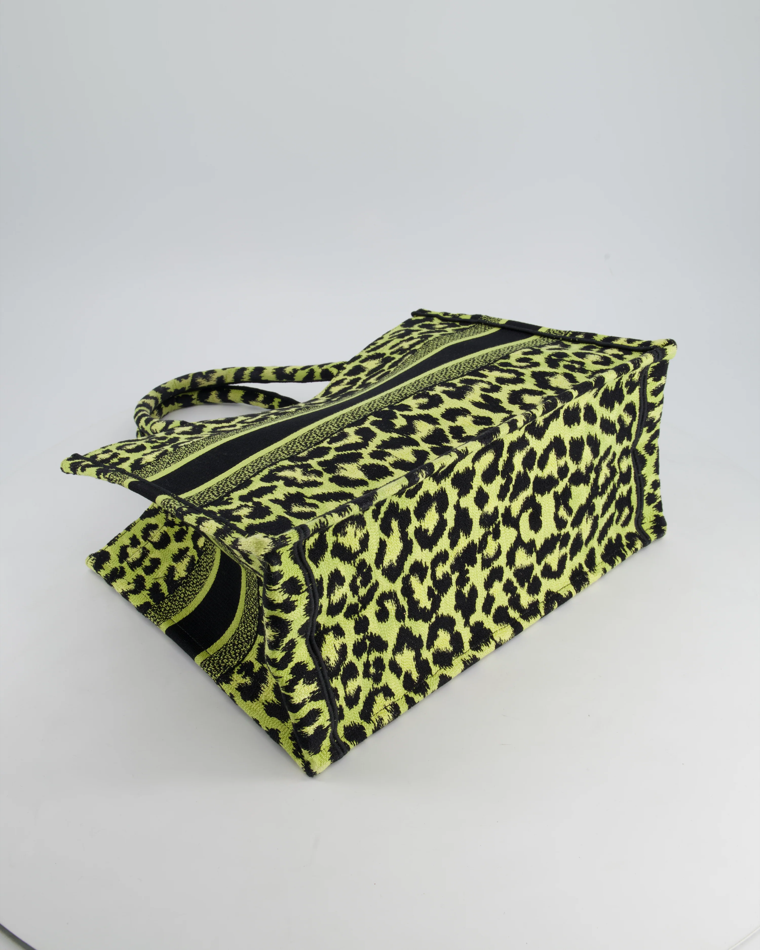 Christian Dior Medium Lime & Black Leopard Print Canvas Book Tote Bag RRP £2500 - Image 17