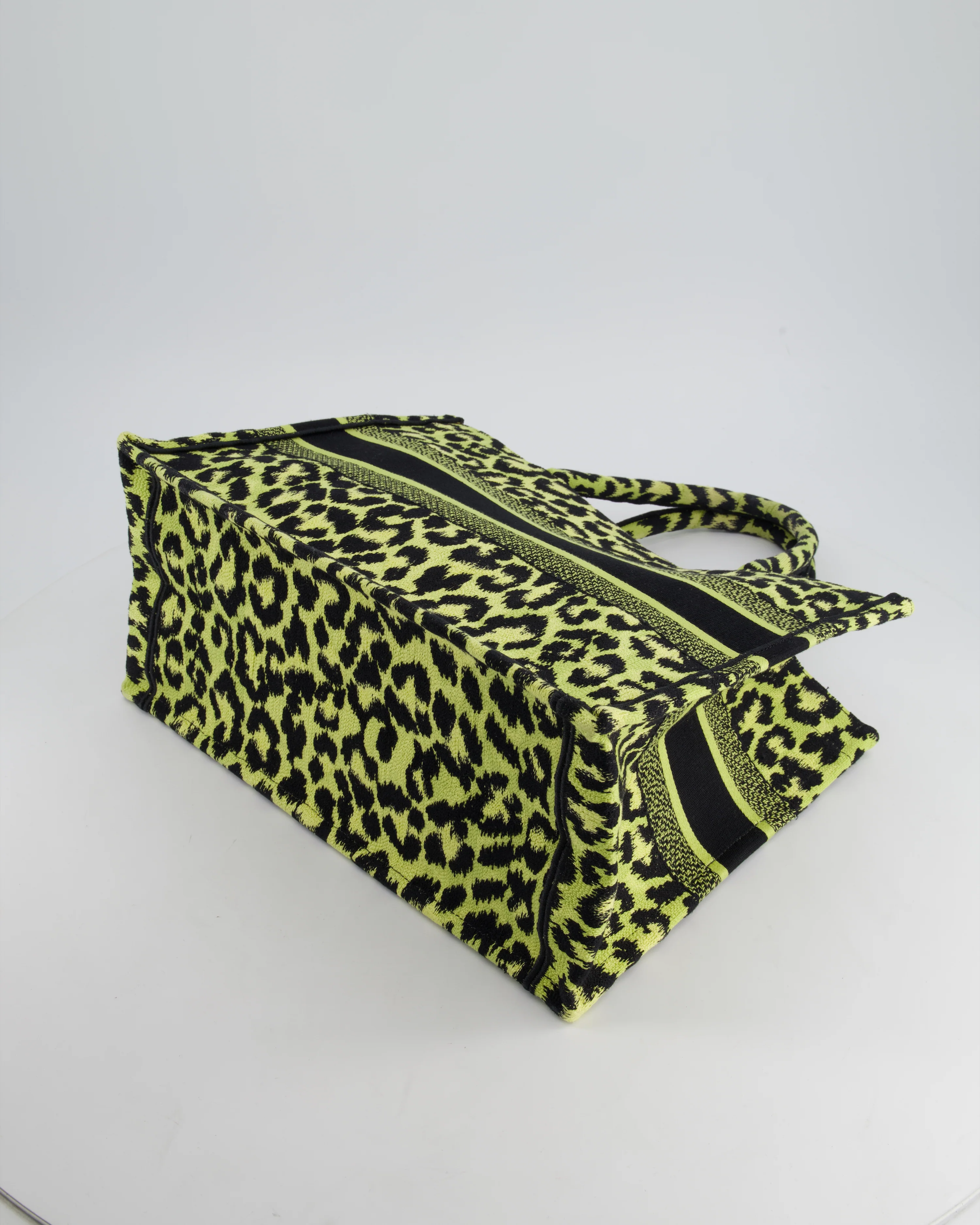 Christian Dior Medium Lime & Black Leopard Print Canvas Book Tote Bag RRP £2500 - Image 18
