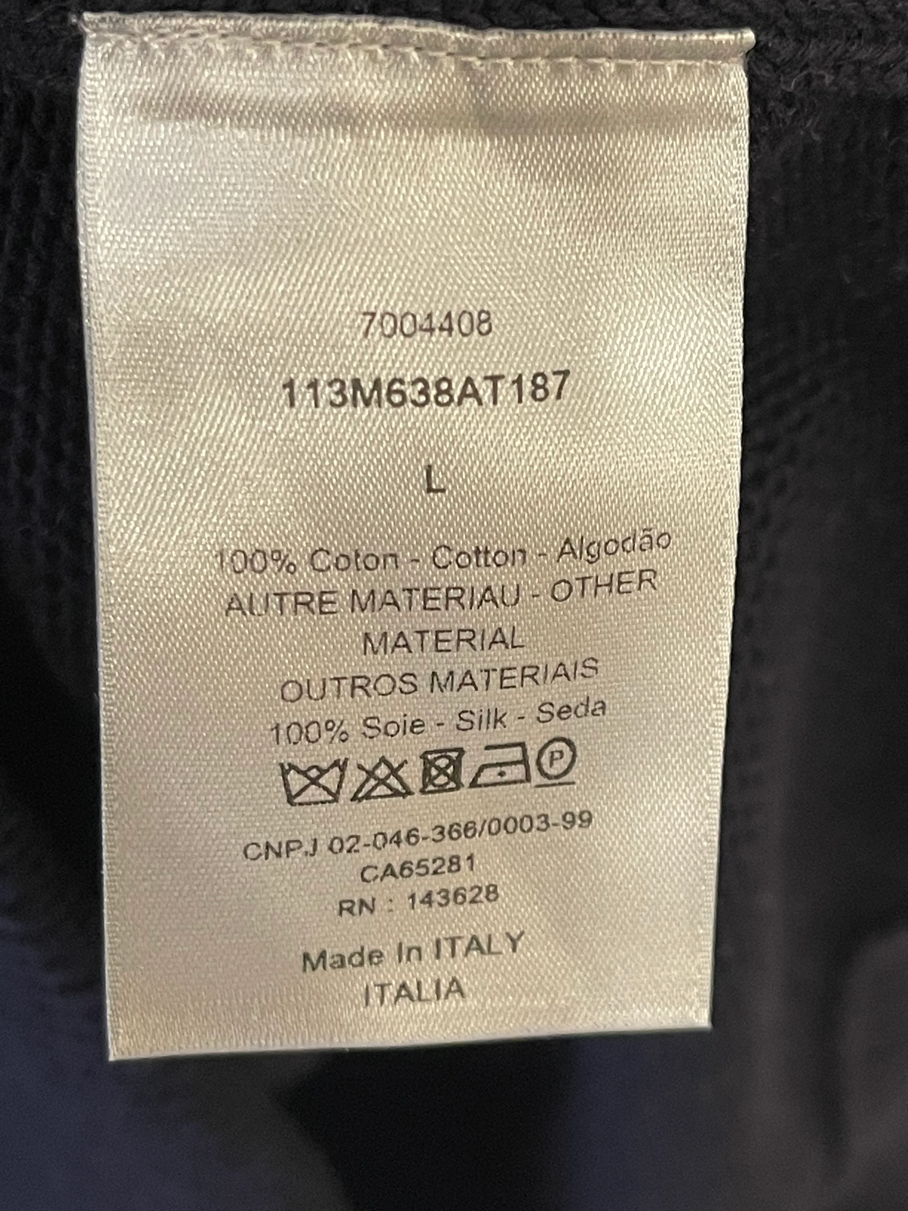 Christian Dior Menswear Navy Jumper With Oblique Logo Sleeve Detail Size L - Image 11