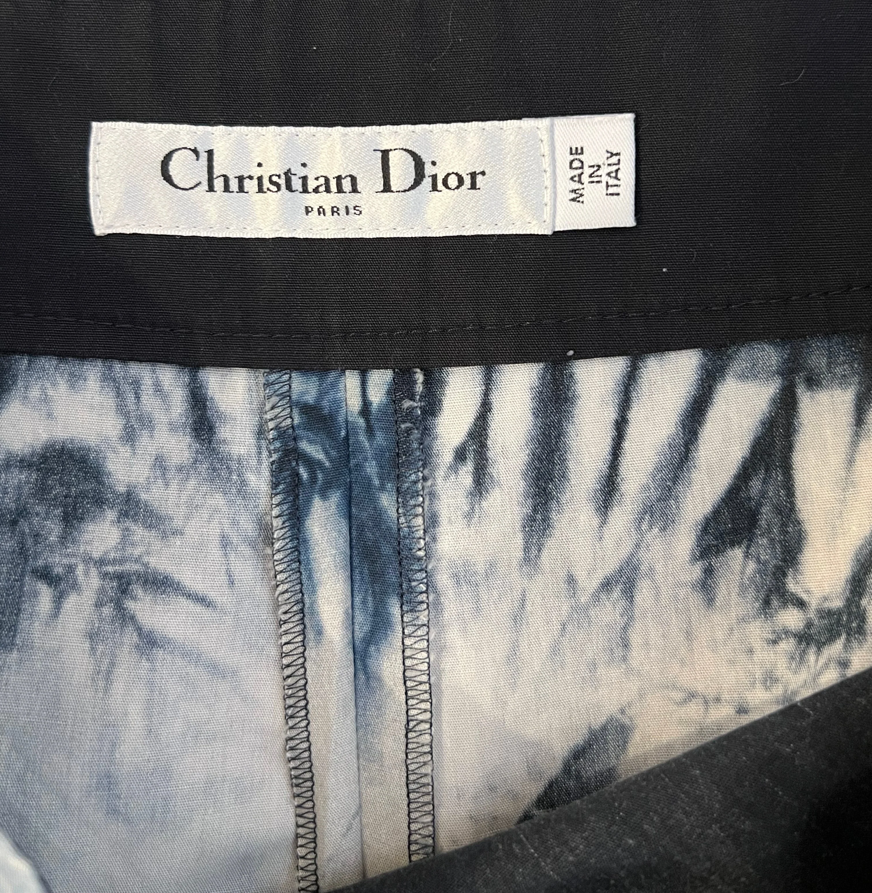Christian Dior Navy and White Tie-Dye Shorts Size FR 36 (UK 8) - Image 6