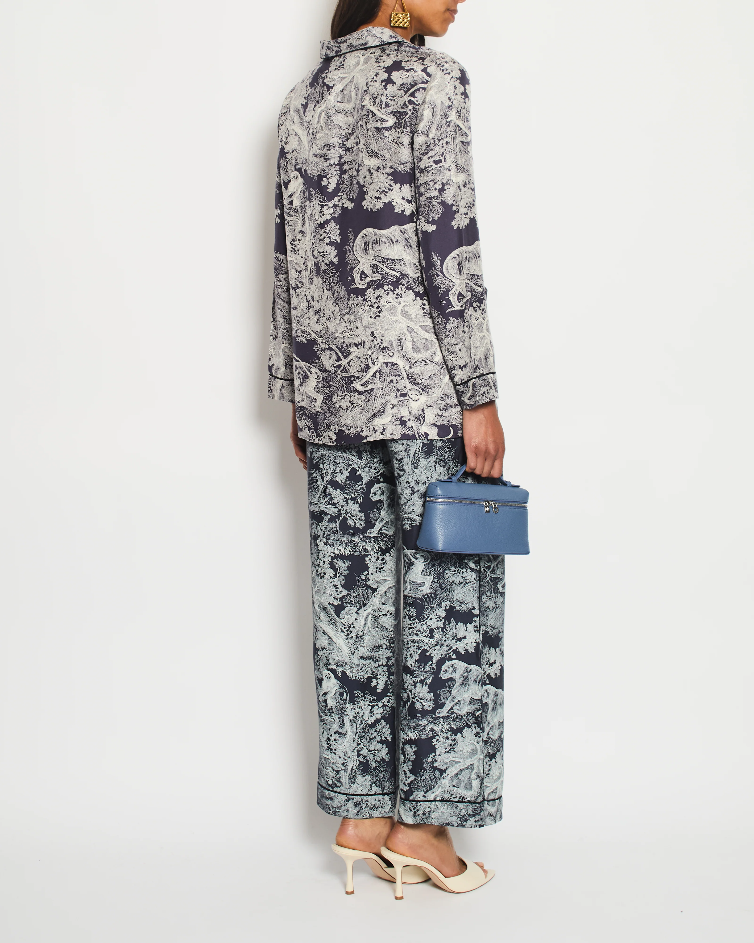 Christian Dior Purple Toile Du Jouy Silk Button Down Shirt Size FR 34 (UK 6) - Image 2