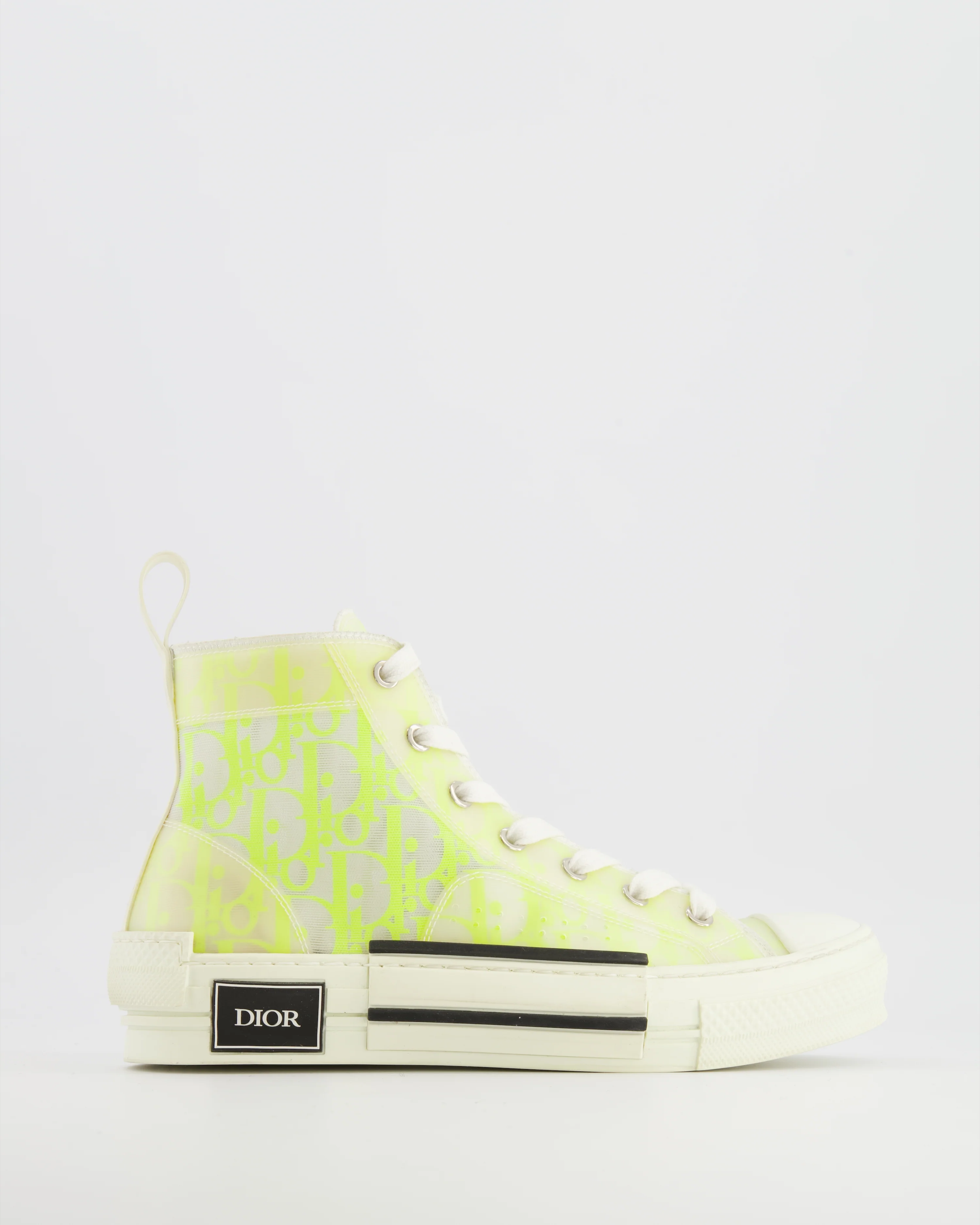 Christian Dior Neon Yellow and White B23 Oblique Trainers Size EU 38 RRP £900