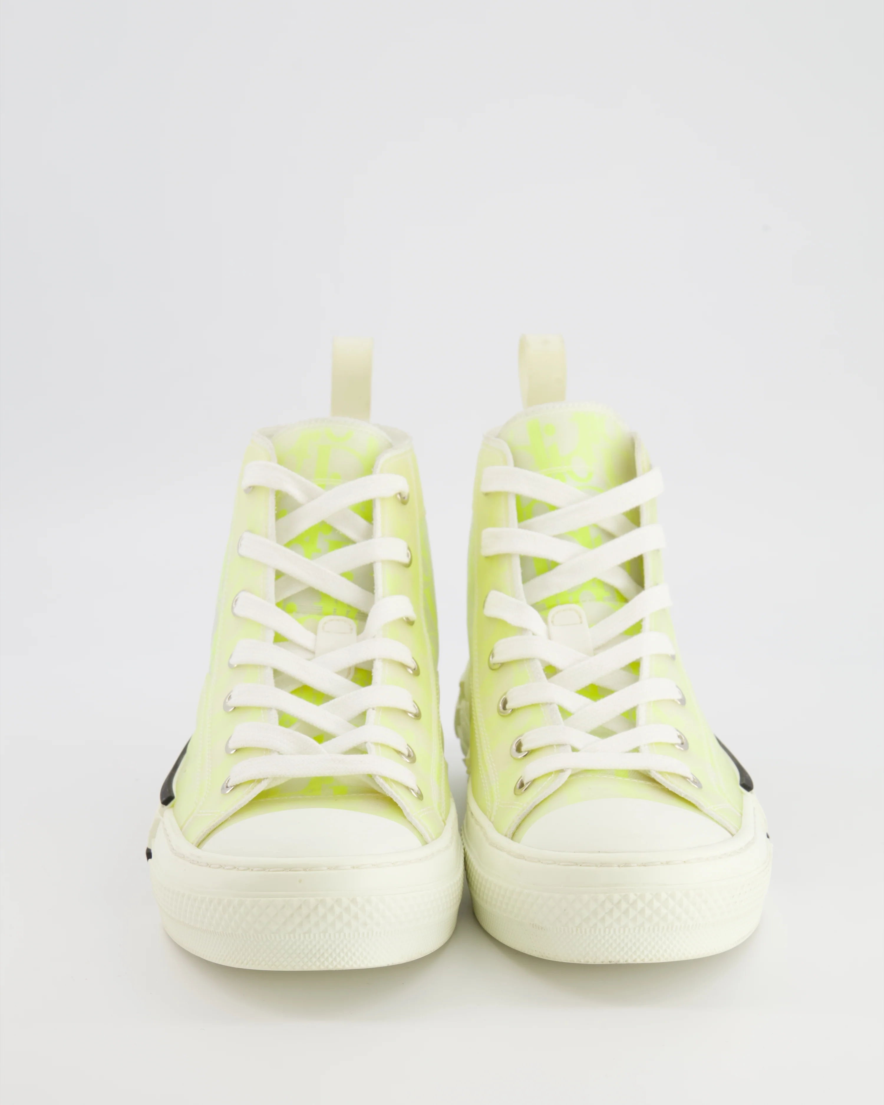 Christian Dior Neon Yellow and White B23 Oblique Trainers Size EU 38 RRP £900 - Image 4