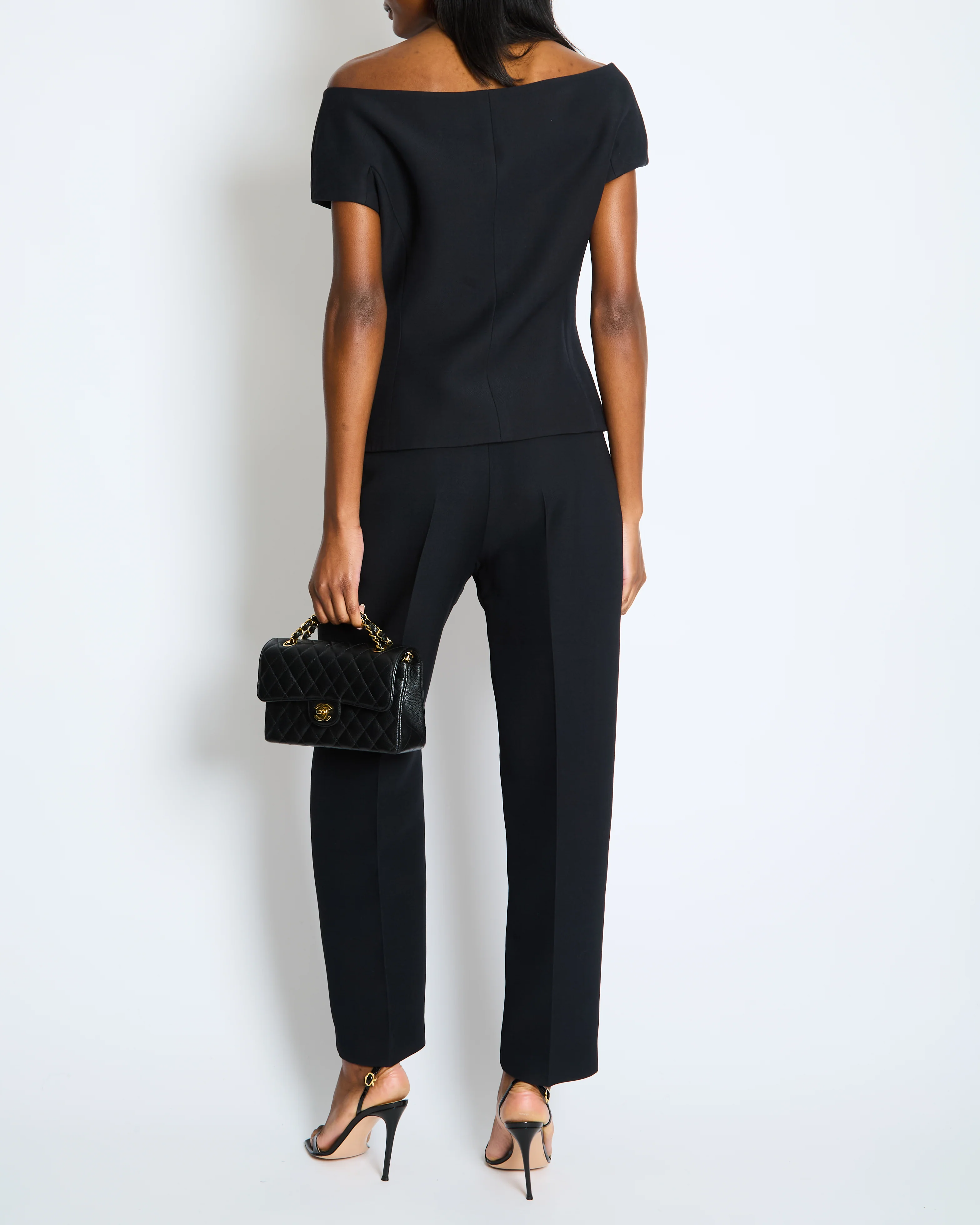 Christian Dior Off Shoulder Barr Jacket with Wide Leg Trouser Set Size UK 14 RRP Jacket £3200 Trouser RRP £1700 - Image 4
