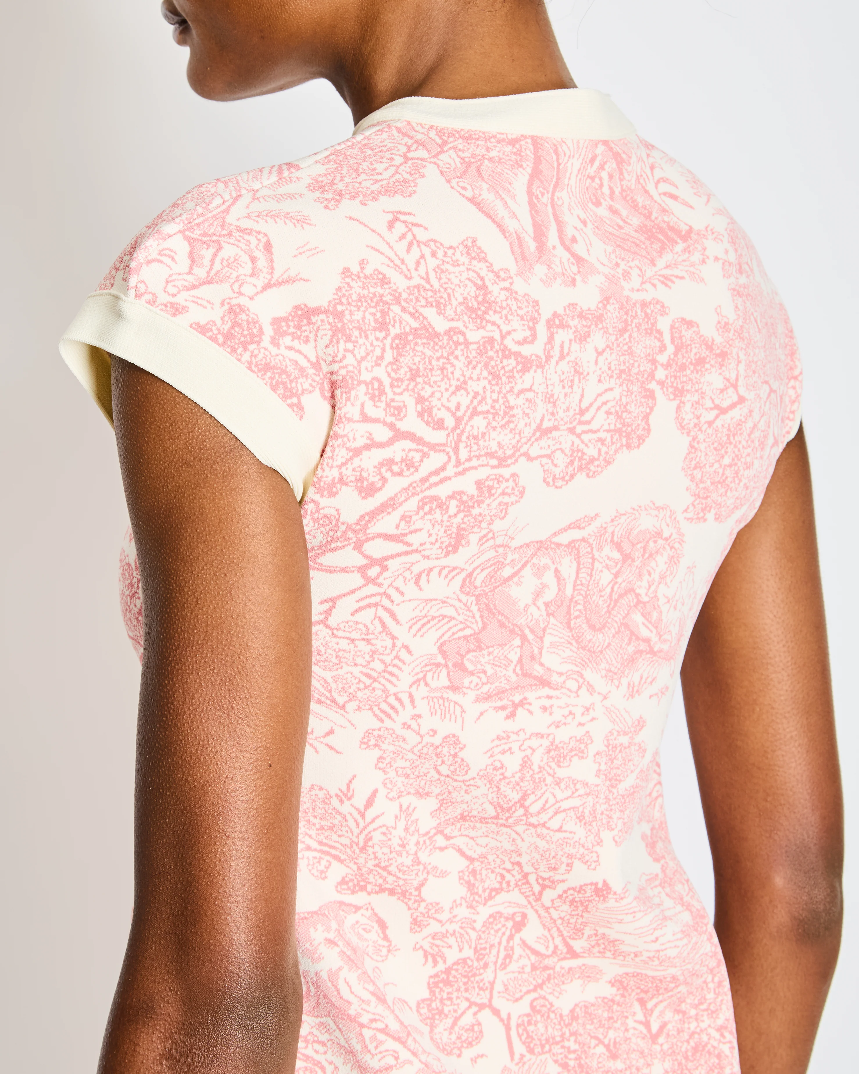 Christian Dior Pink and White Dioriviera Toile de Jouy Mini Dress Size FR 34 (UK 6) RRP £2,600 - Image 5