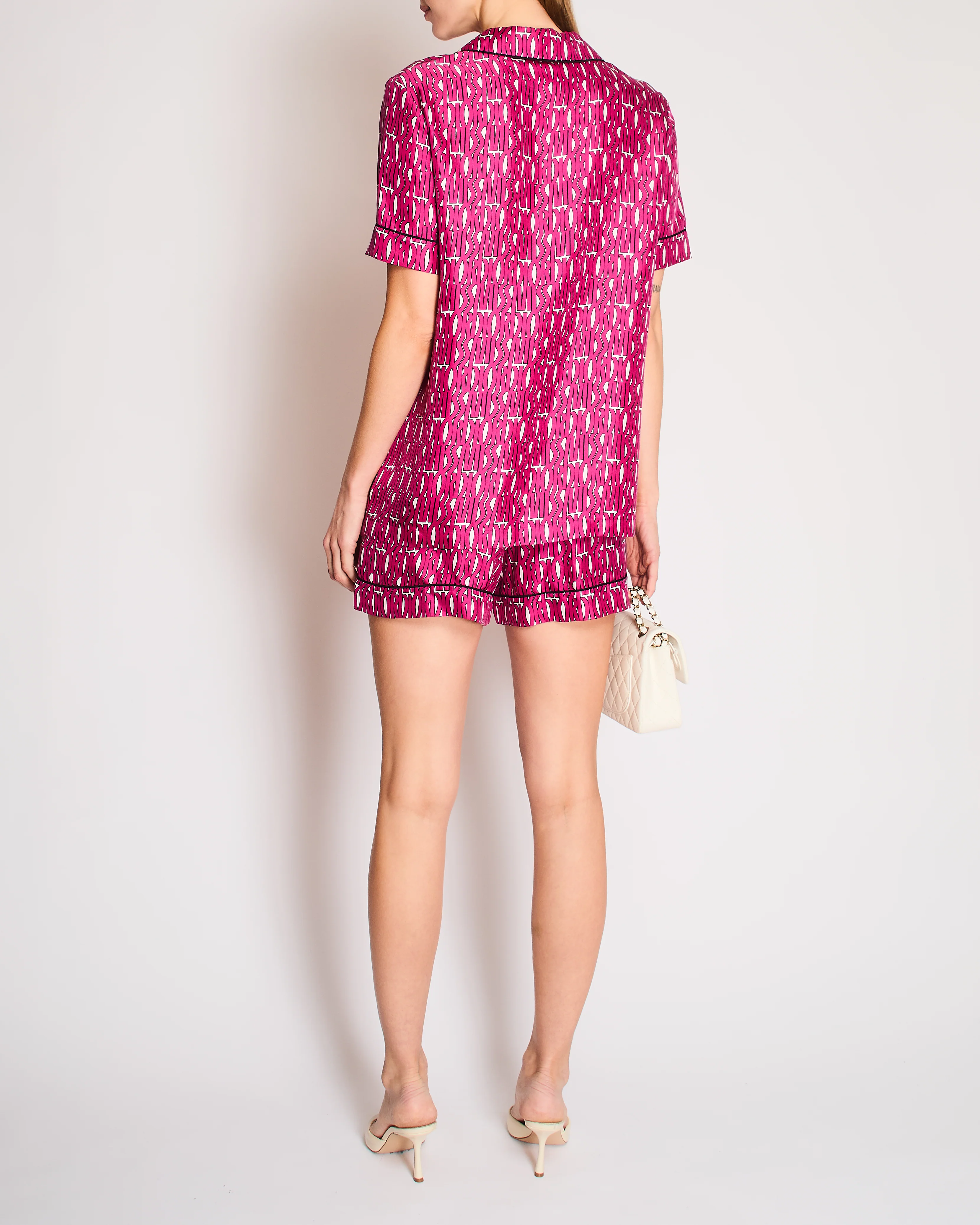 Christian Dior Pink "MISS DIOR" Silk Shirt with Matching Short Size 36 (UK 8) - Image 5
