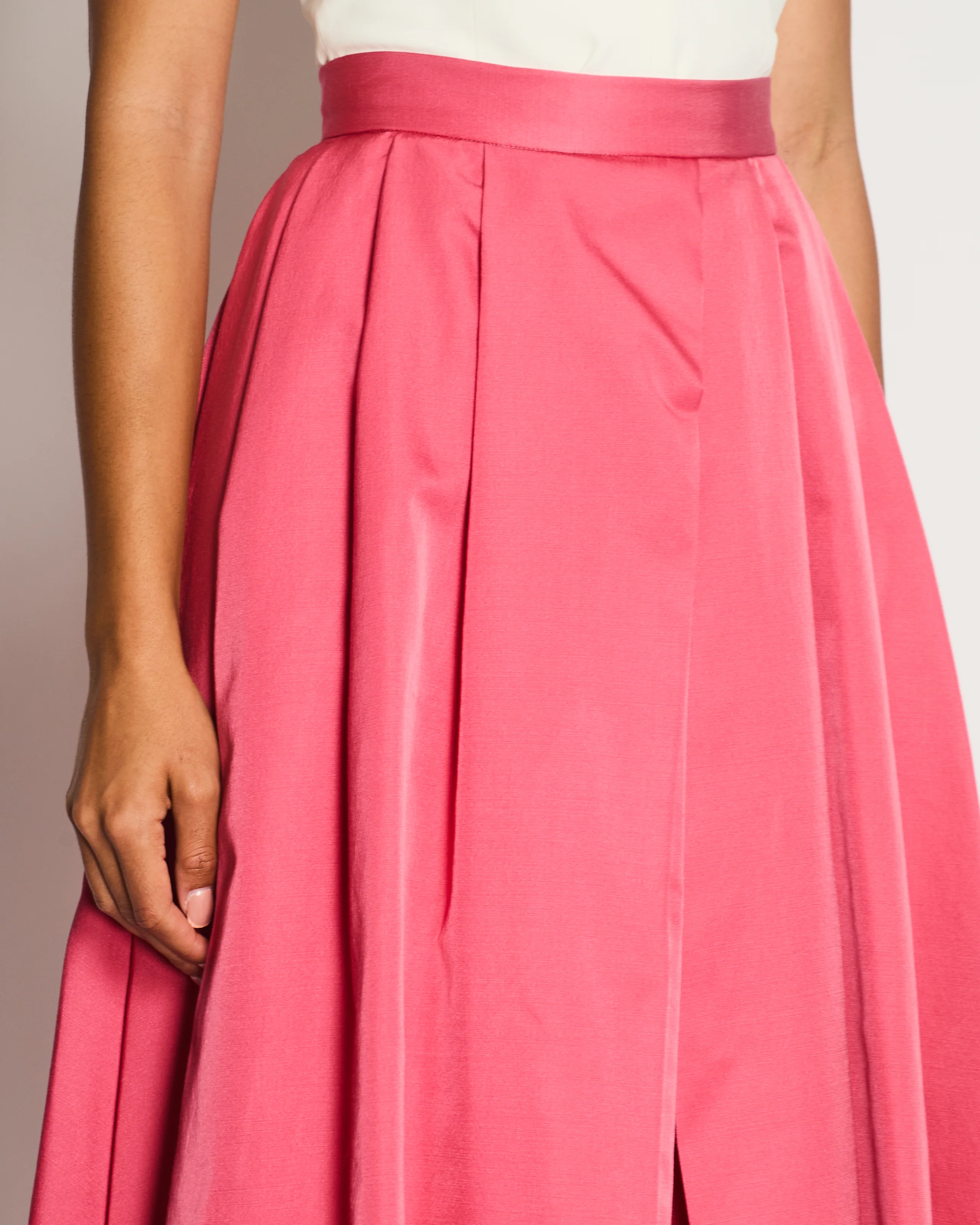 Christian Dior Pink Wool and Silk Pleated Midi Skirt Size FR 40 (UK 12) - Image 3