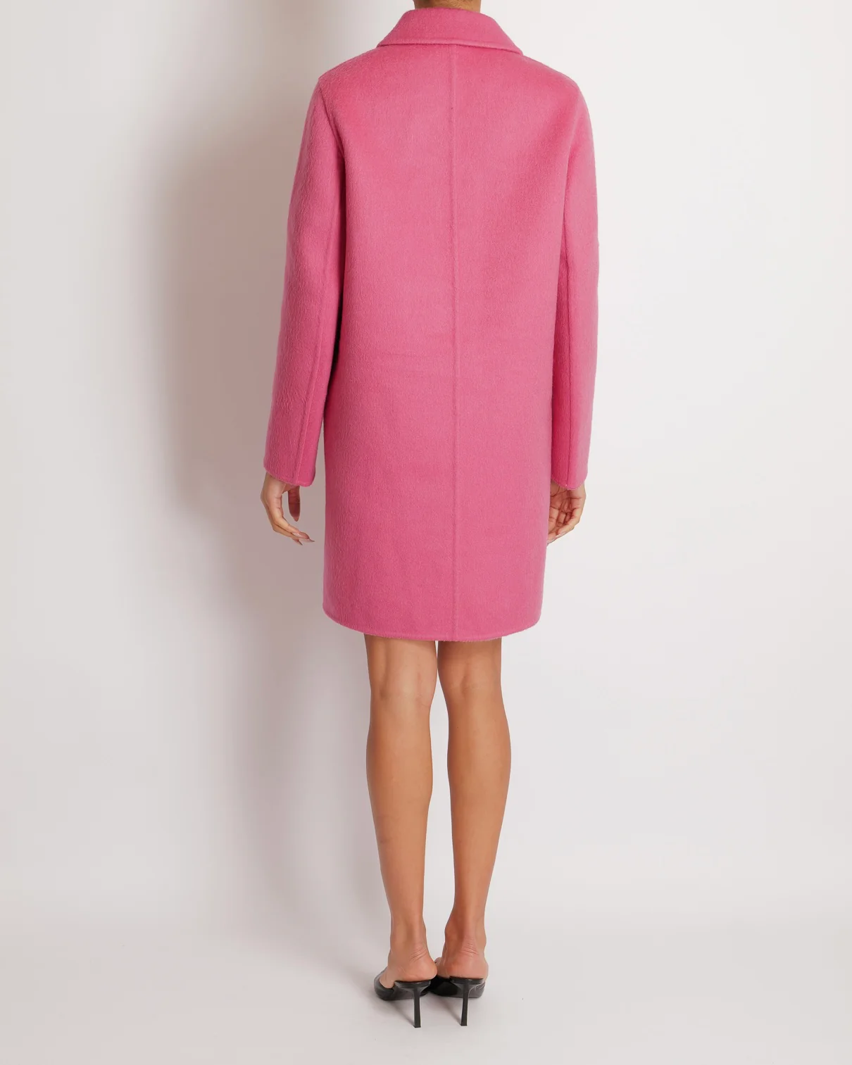 Christian Dior Pink Wool Double-Breasted Coat with Black Buttons Size FR 36 (UK 8) - Image 4